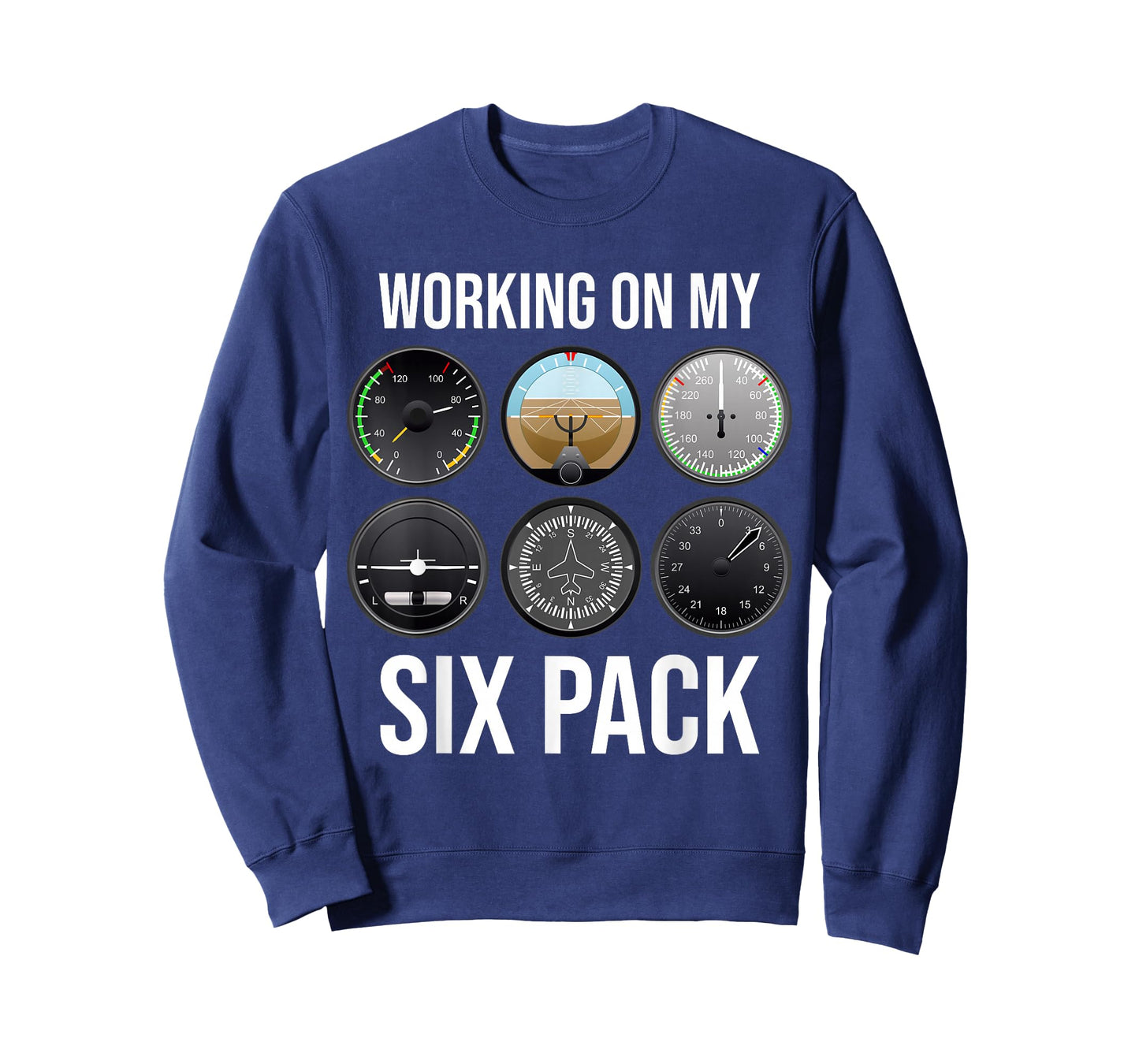 Working On My Six Pack Funny Pilot Aviator Aviation Airline T-Shirt