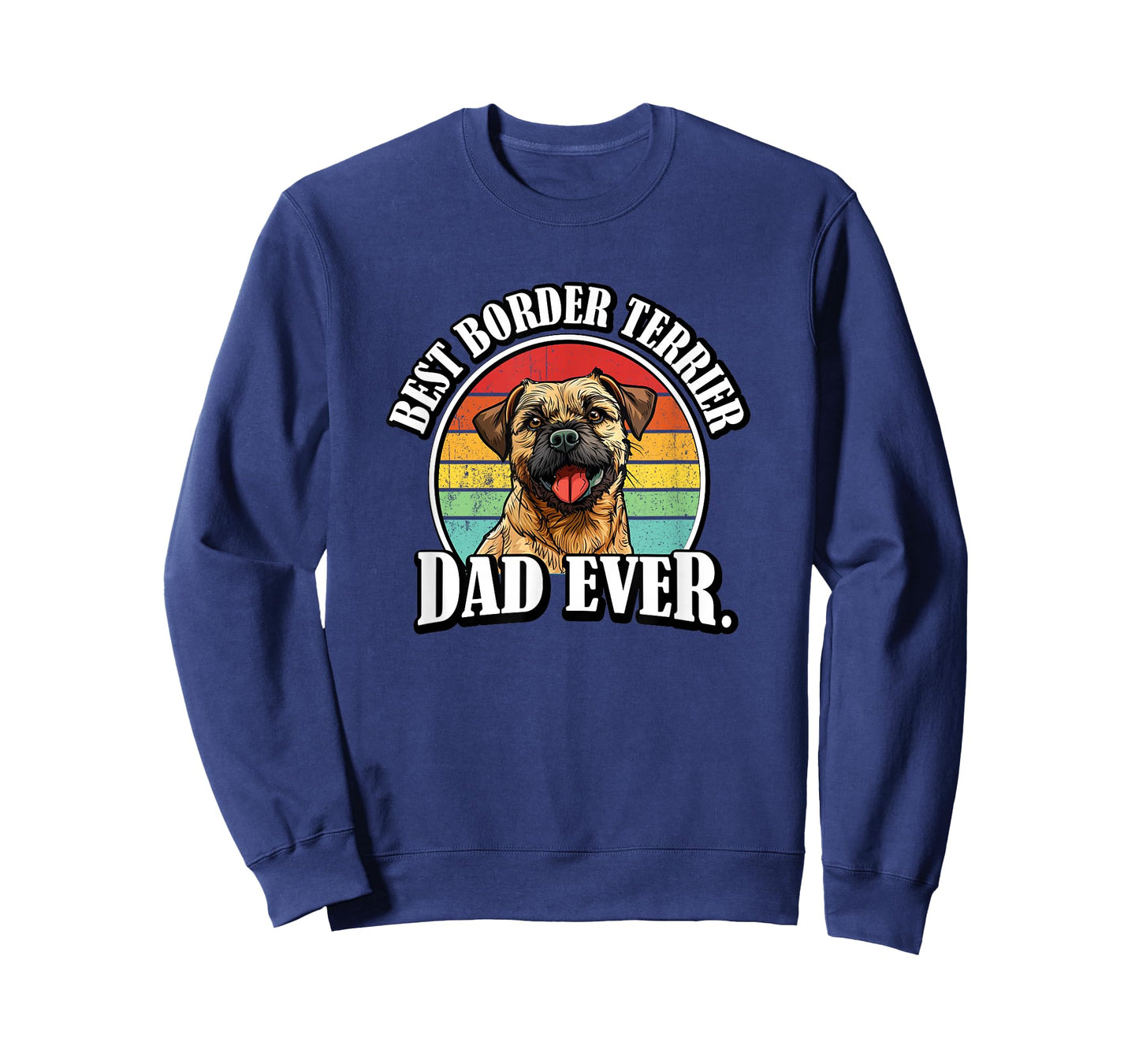 Mens Funny Retro Vintage Dad Border Terrier Lover T-Shirt
