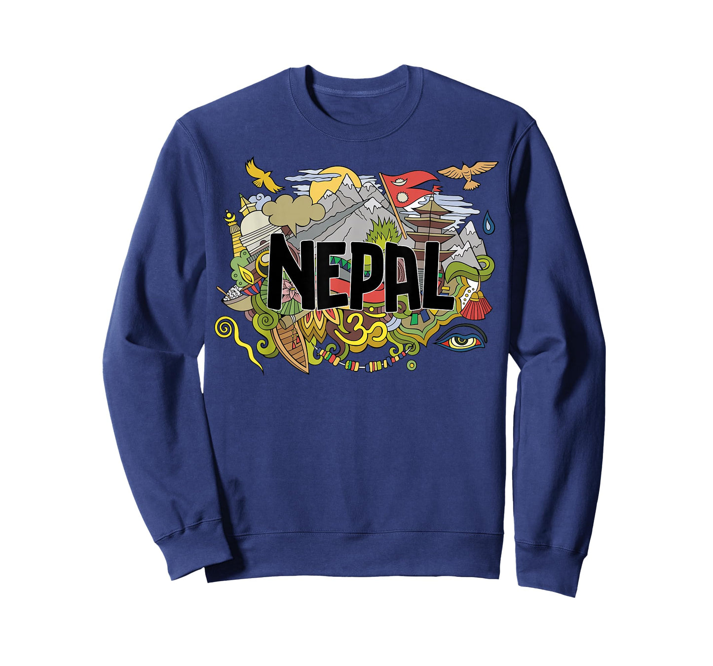 Nepali Flag Collage Everest Temples and Cultures of Nepal T-Shirt