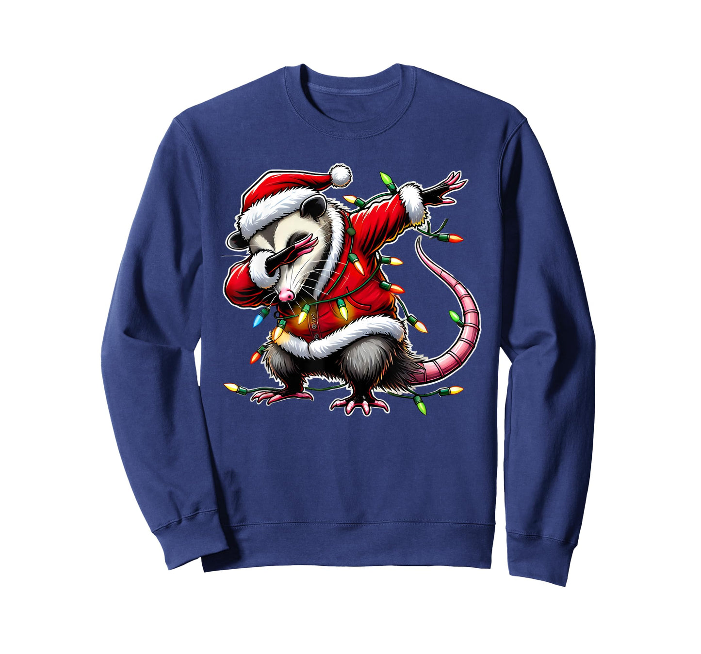 Christmas Santa Costume Dabbing Opossum Xmas Lights Kids Dab T-Shirt