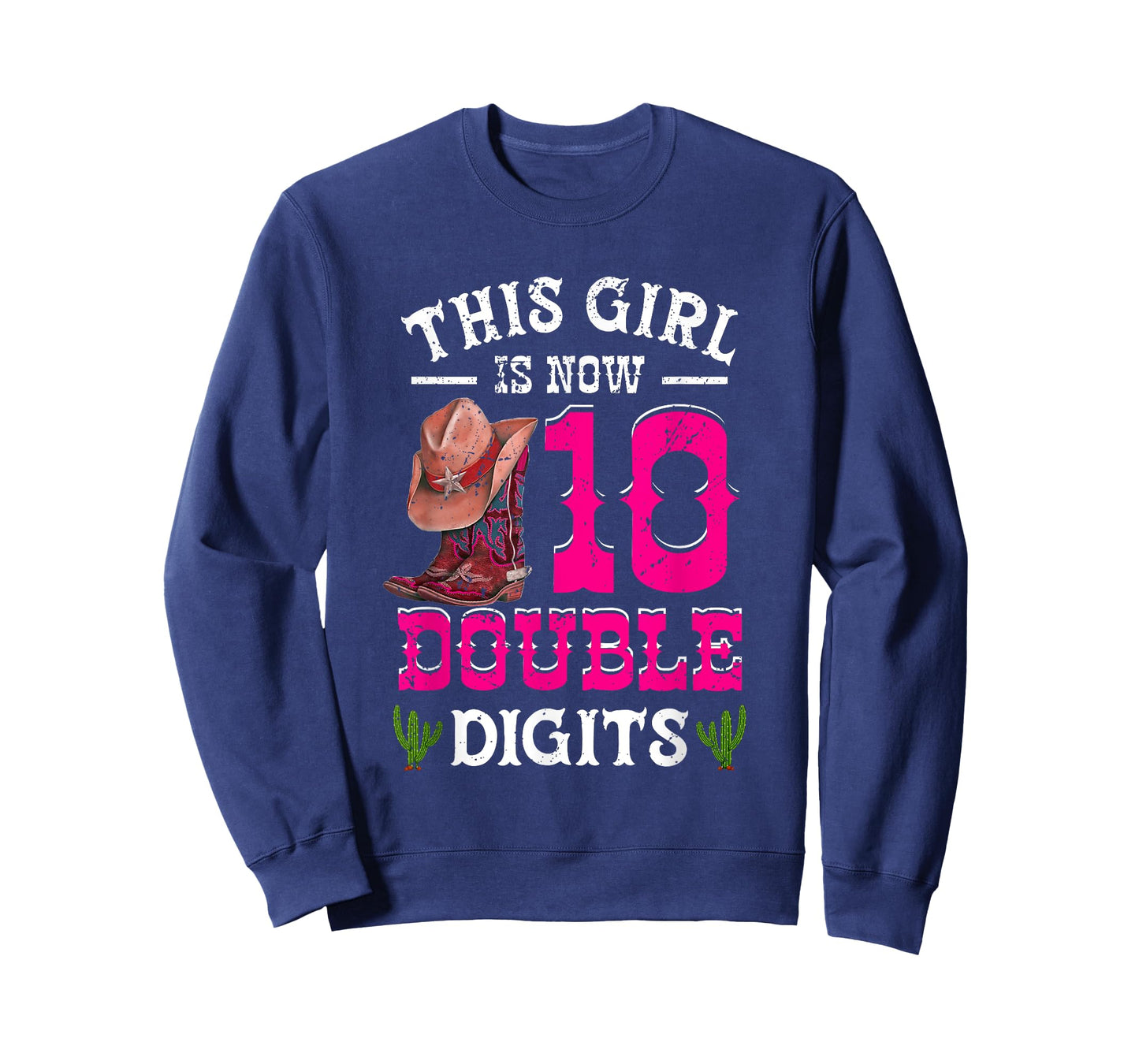 This Girl 's Now 10 Double Digits Western Cowboy Hat Cowgirl T-Shirt