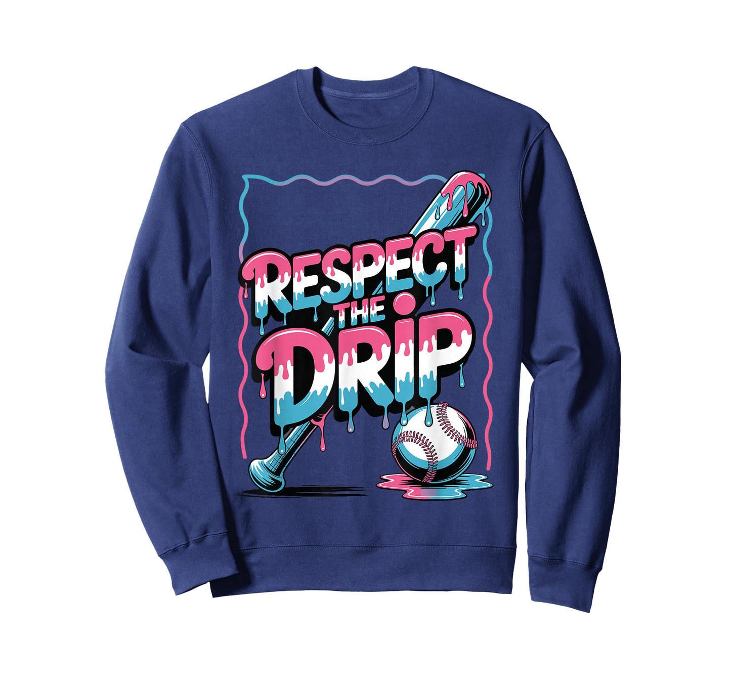 Respect The Drip Baseball Bat Ball Ice Cream Boys Kids T-Shirt