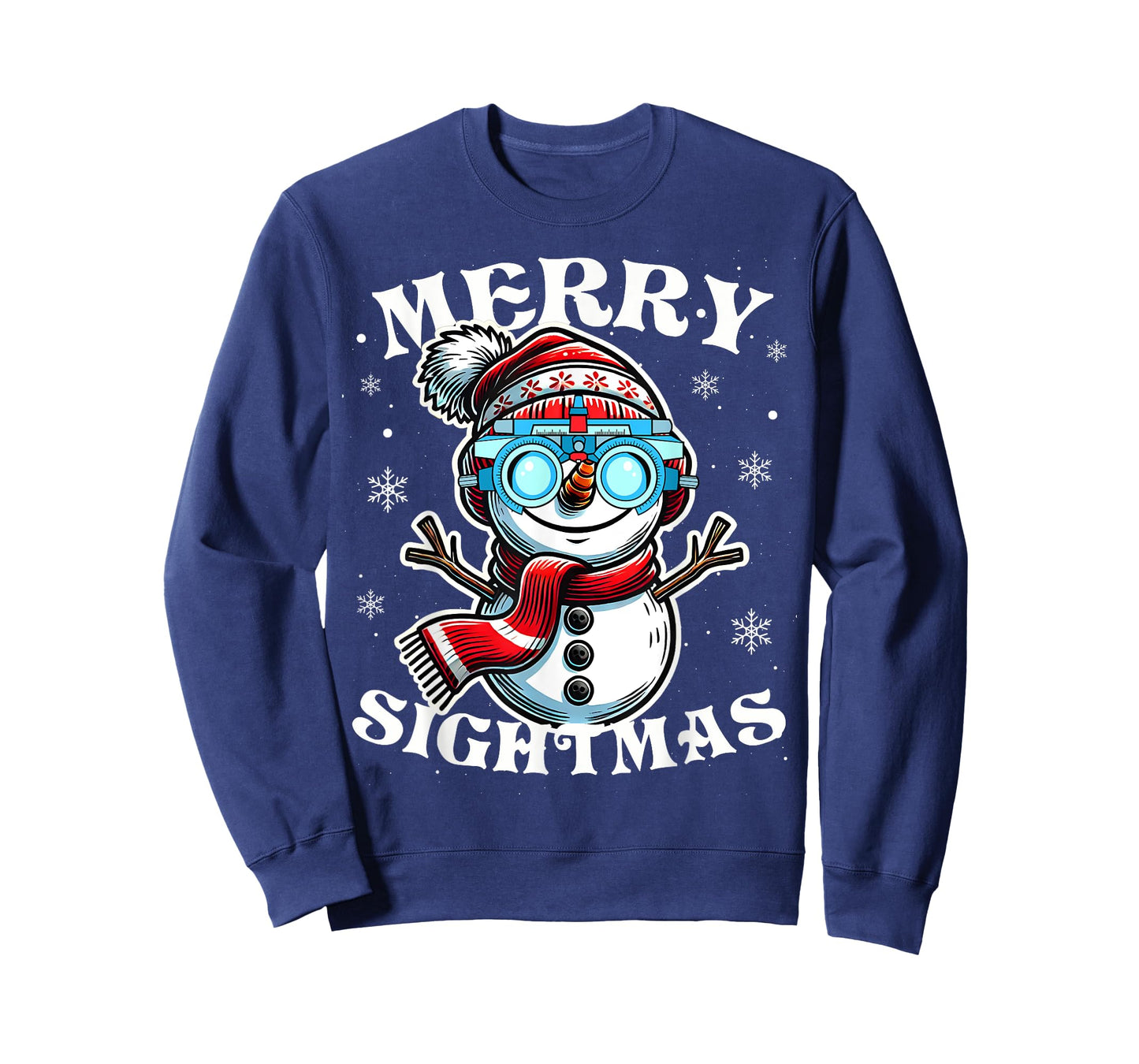 Merry Sightmas Snowman Optometry Christmas Shirt Eye Doctor T-Shirt