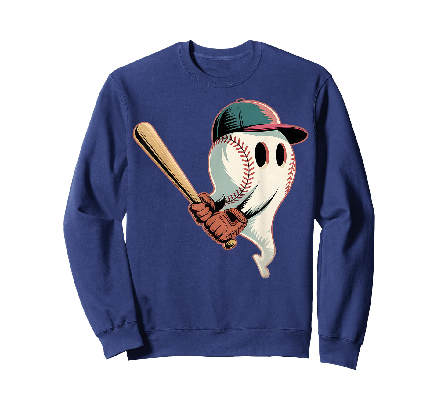 Baseball Swinging Ghost Halloween Costume Design T-Shirt