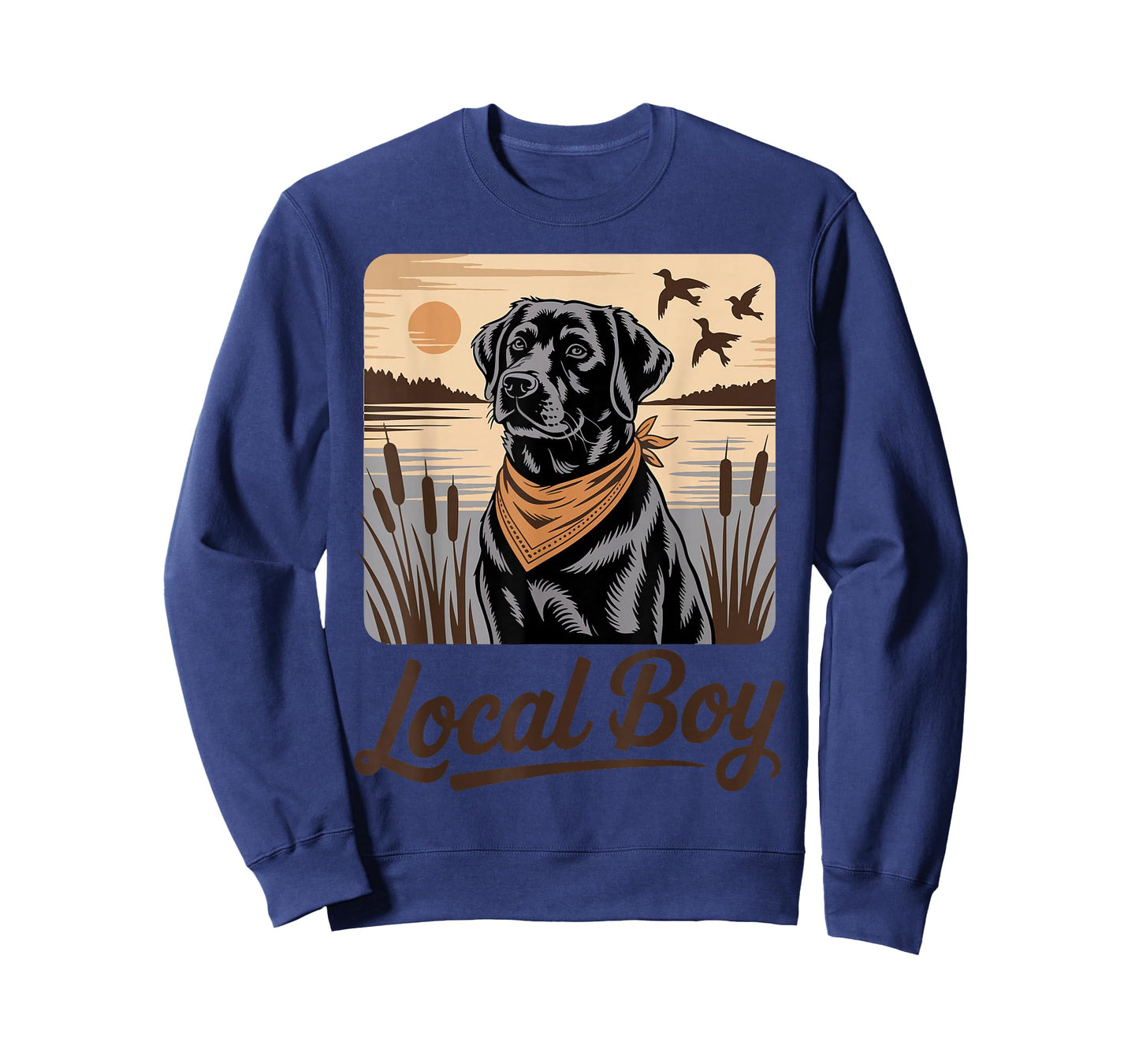 Local Boy Black Labrador Retro Vintage Sunset Southern Boy T-Shirt