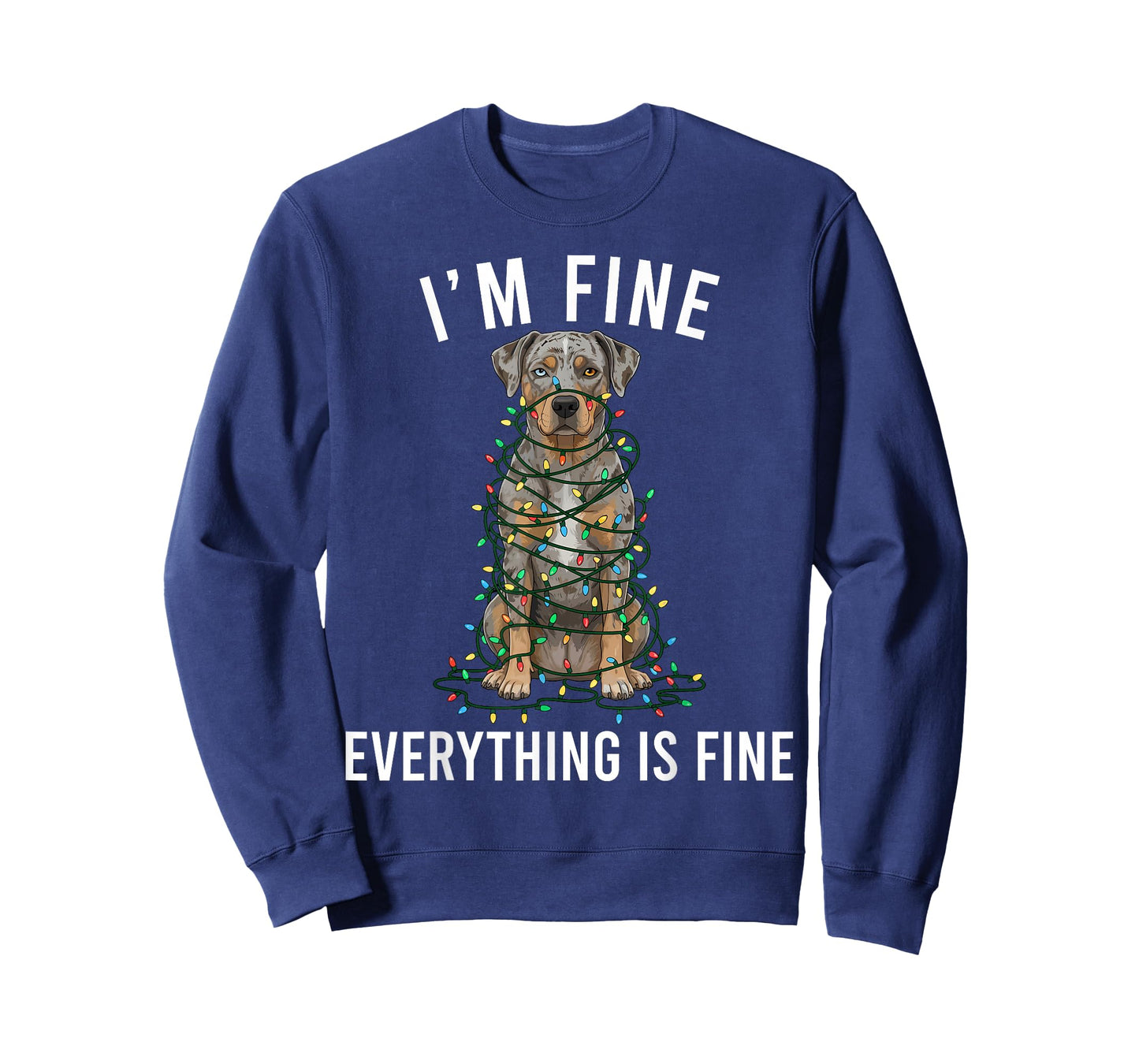 Catahoula Leopard Dog Christmas I'm Fine Everything is Fine T-Shirt