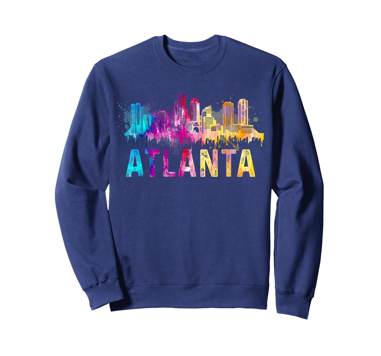 Atlanta Georgia Retro Watercolor Skyline Gifts T-Shirt
