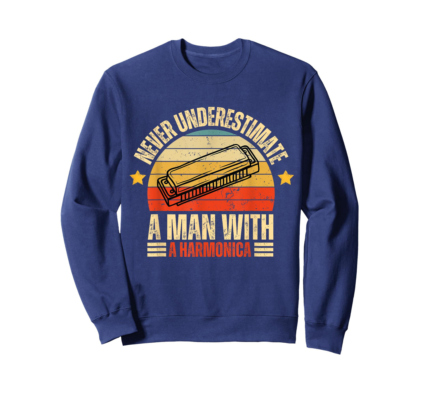 Never Underestimate A Man With A Harmonica Harmonica Player T-Shirt