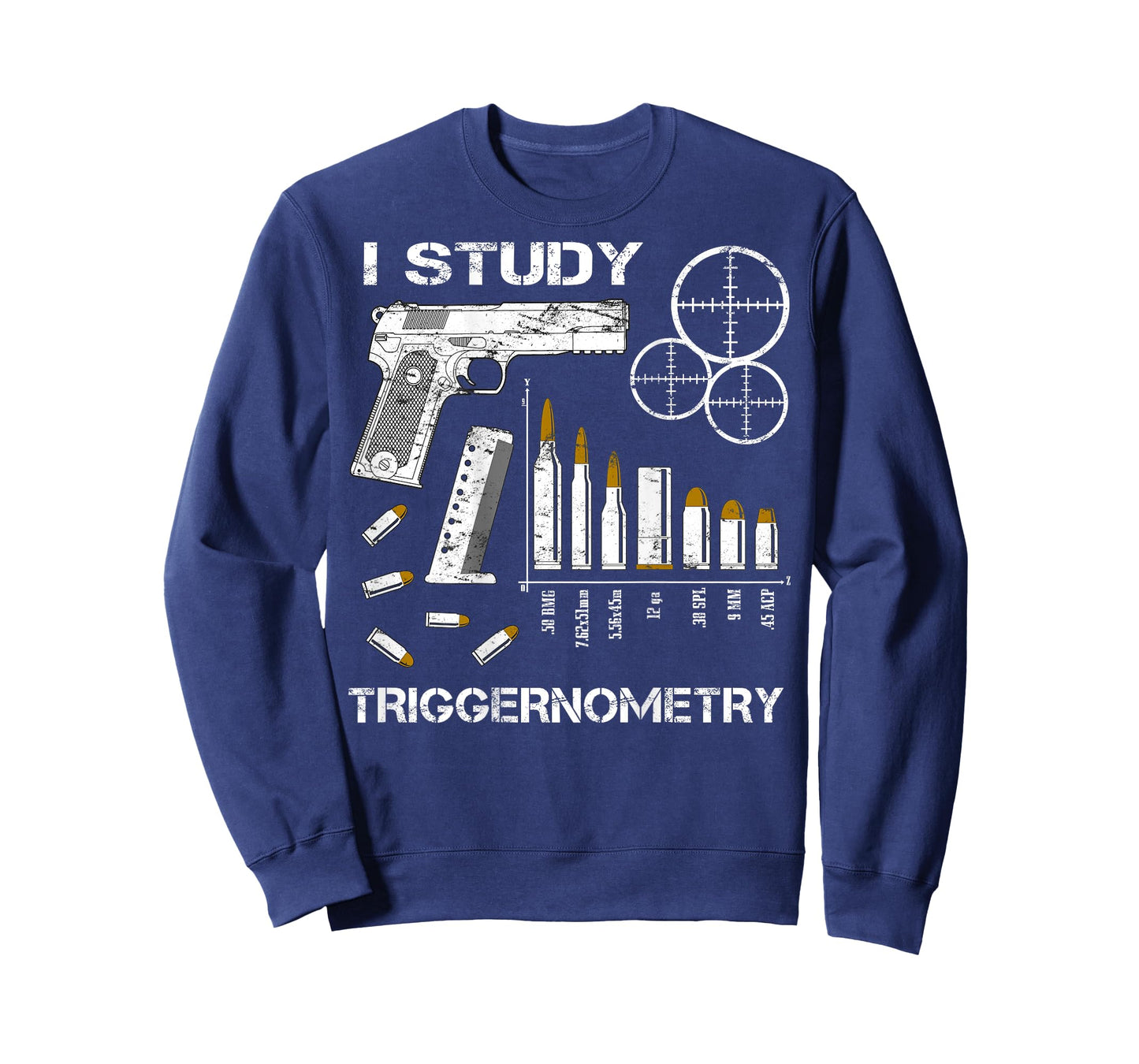 I Study Triggernometry Gun ( on back ) Funny Gift Tee T-Shirt