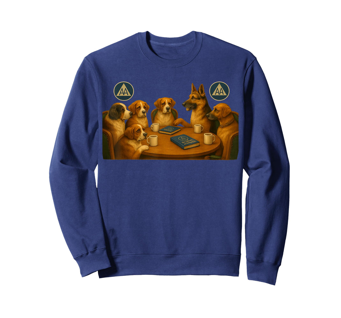 Alcoholics Anonymous Dog Meeting Scene. AA. NA. T-Shirt