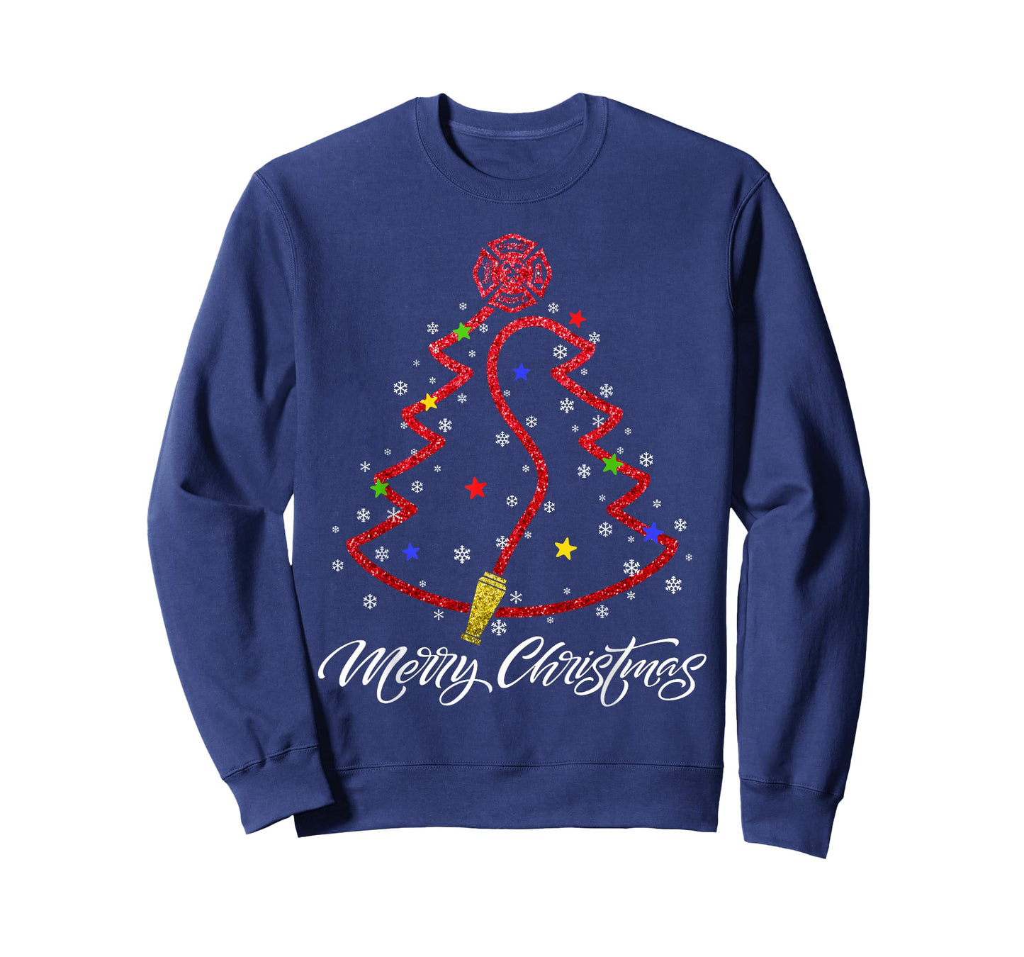 Merry Christmas Firefighter Christmas Tree Fire Department T-Shirt