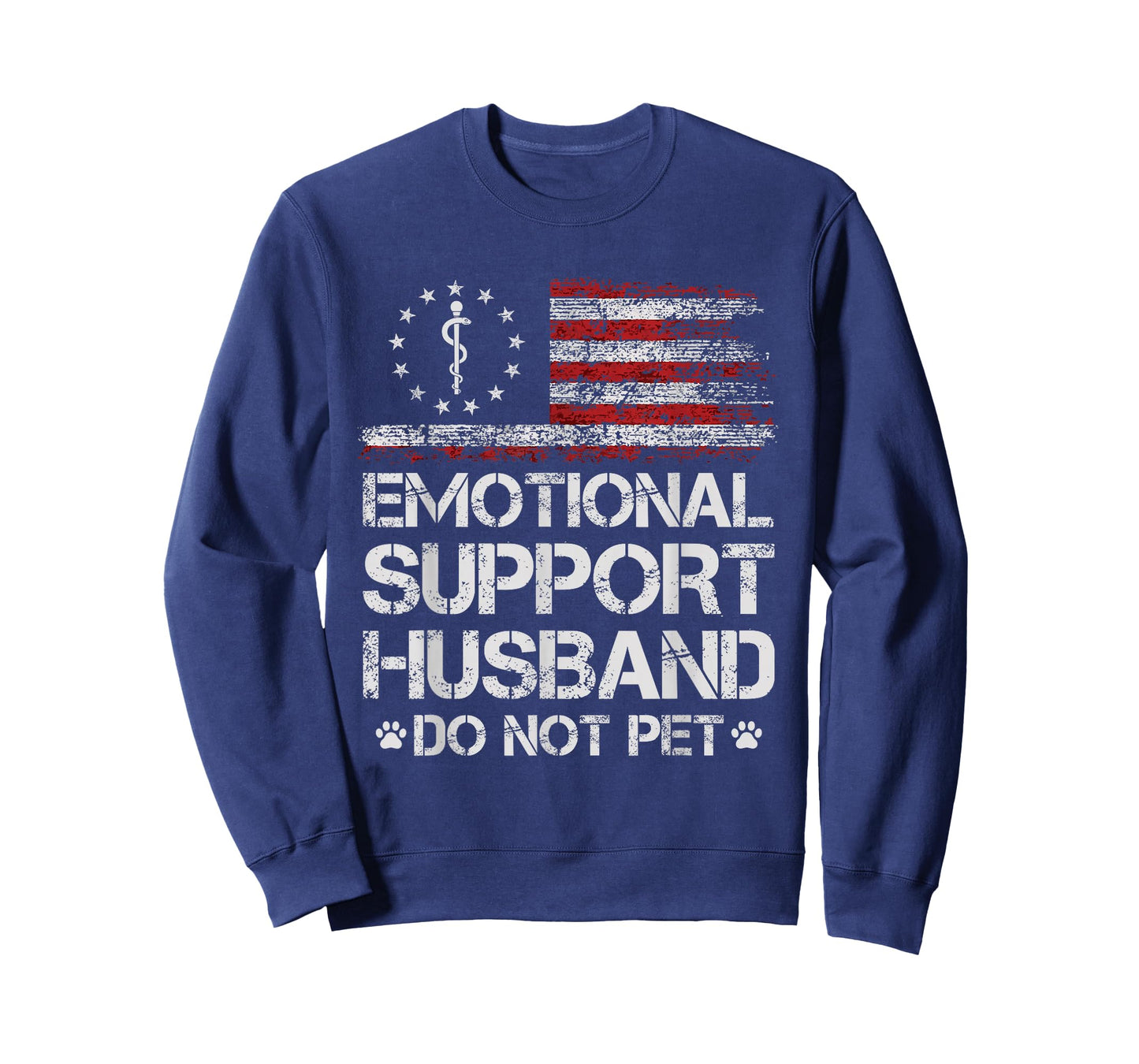 Emotional Support Husband Do Not Pet - Vintage American Flag T-Shirt
