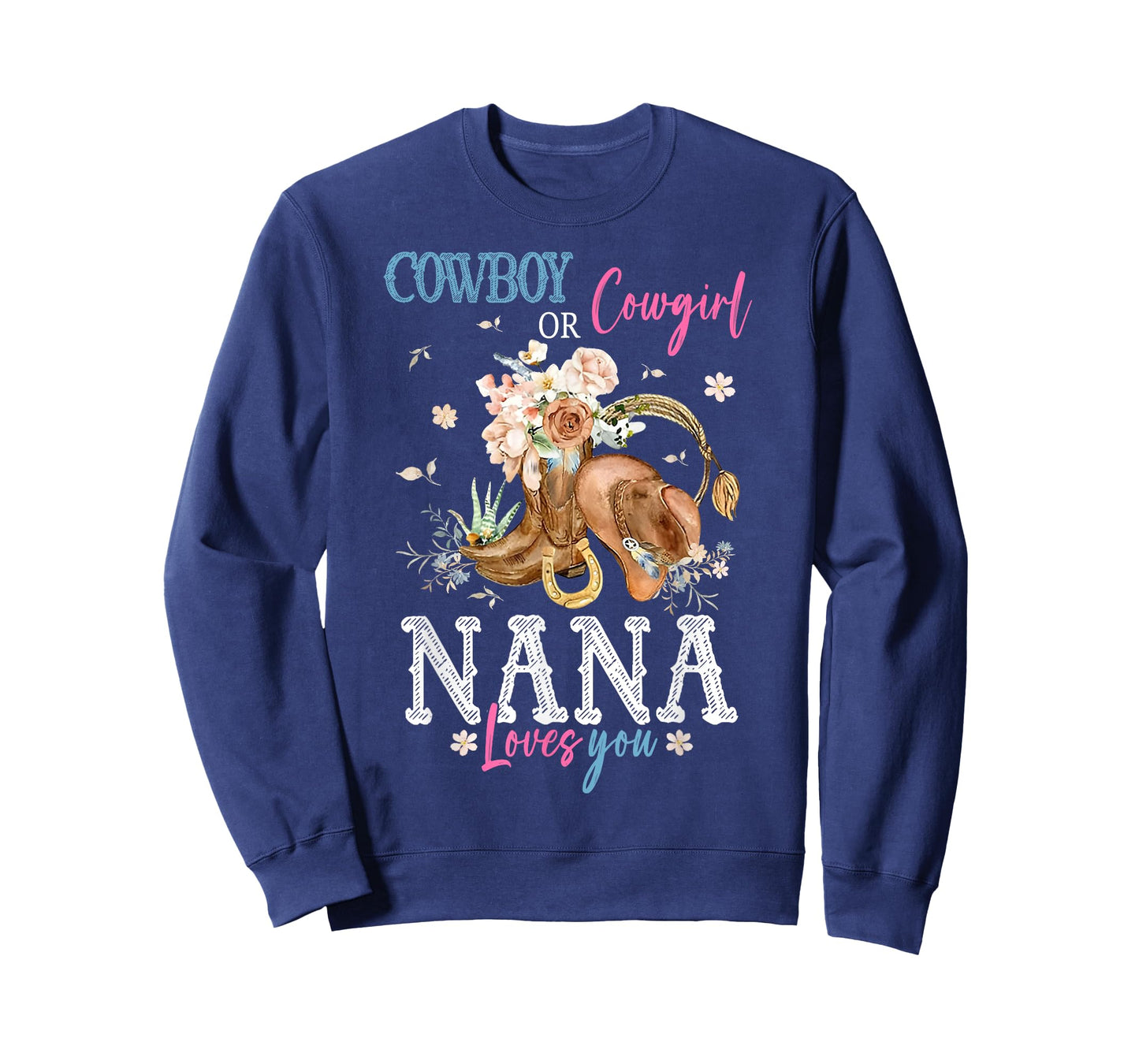 Cowboy or Cowgirl Gender Reveal Party Announcement Nana T-Shirt