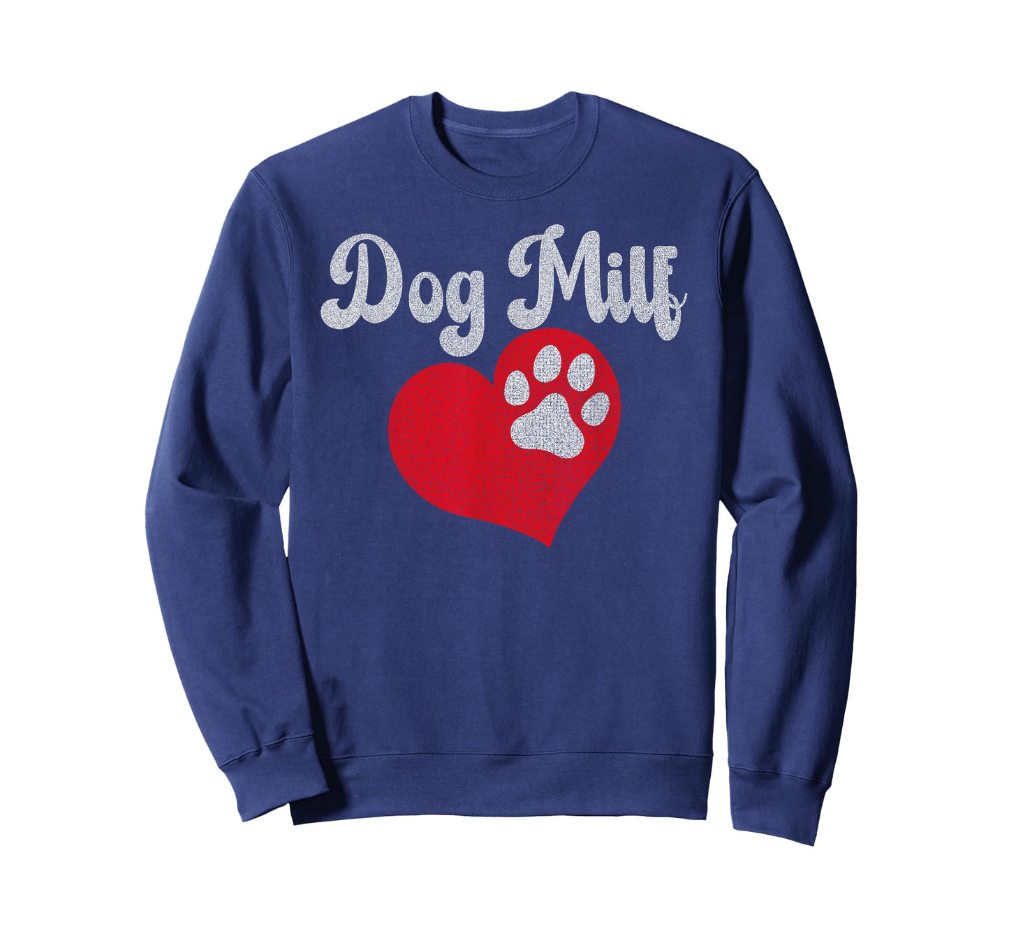 Vintage Dog Milf Cute Red Heart Dog Paw Dog Mom Womens T-Shirt