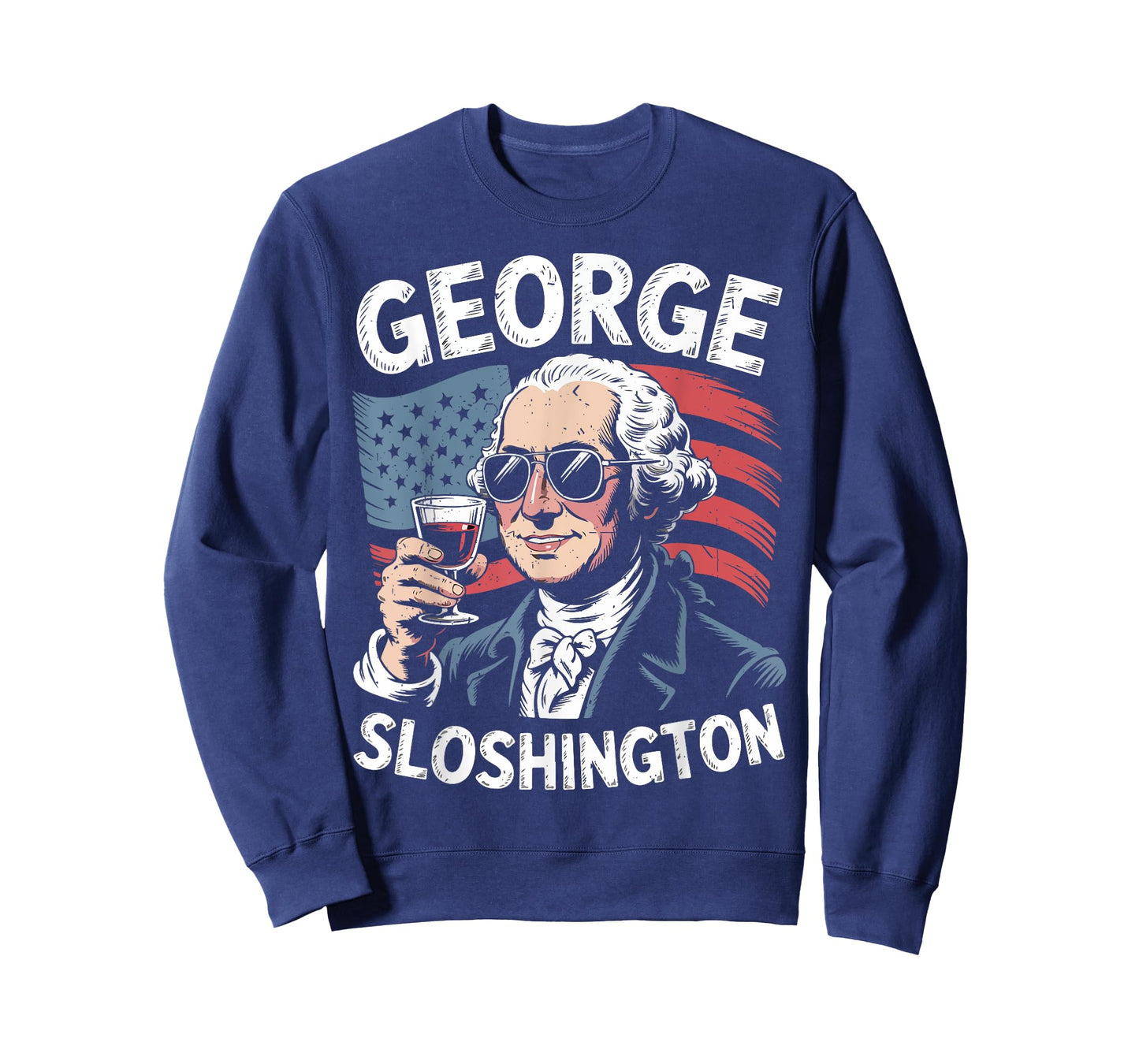 Funny George Sloshington Washington Drinking 4th July Men T-Shirt
