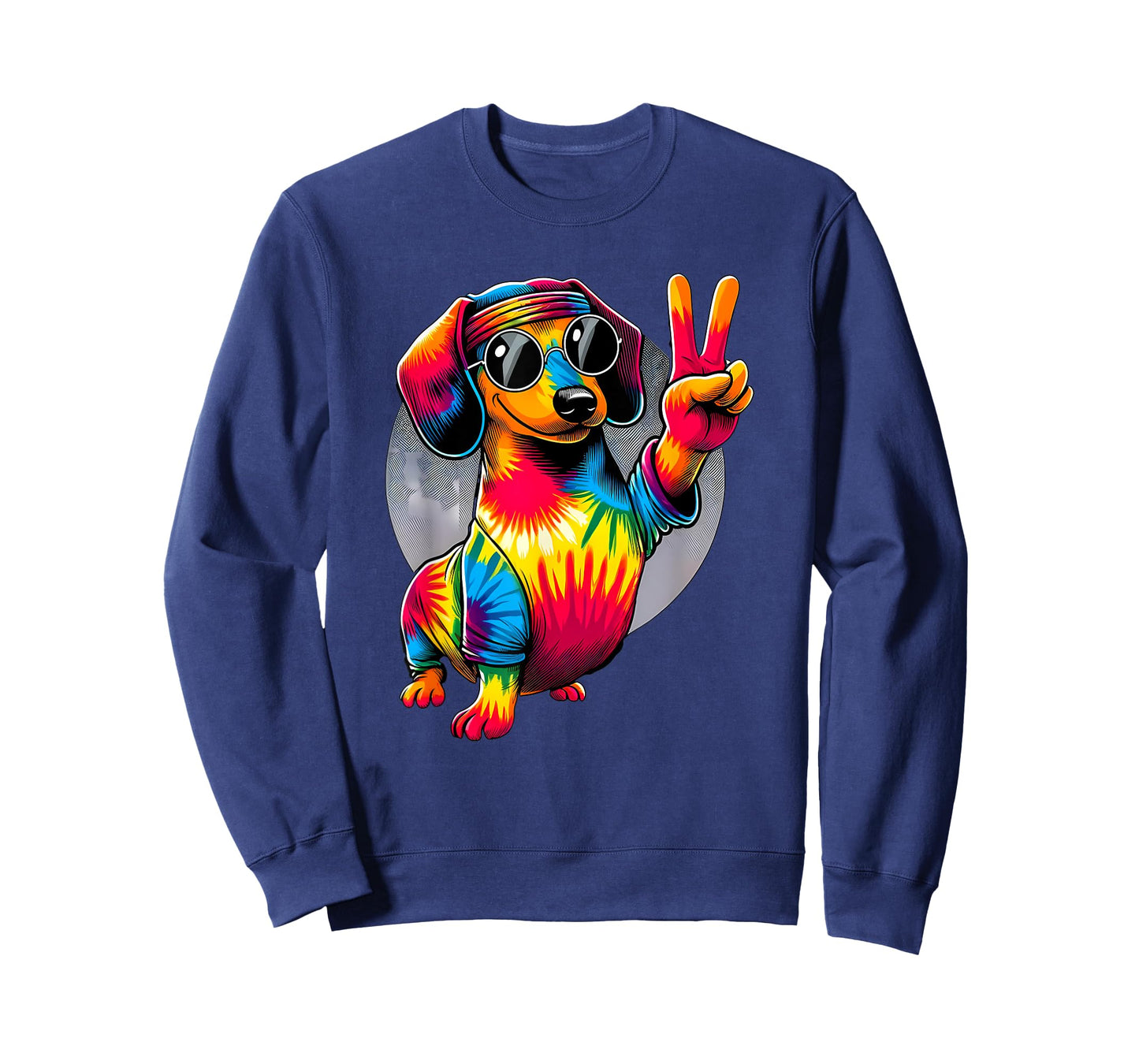 Peace Sign Tie Dye Weiner Dachshund Dog T-Shirt for Men Women Kids