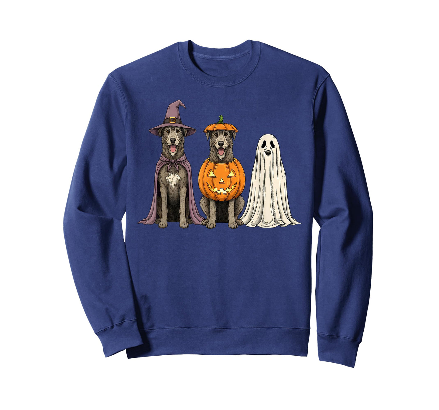 Spooky Ghost Irish Wolfhound Pumpkin Halloween Dog Lover T-Shirt