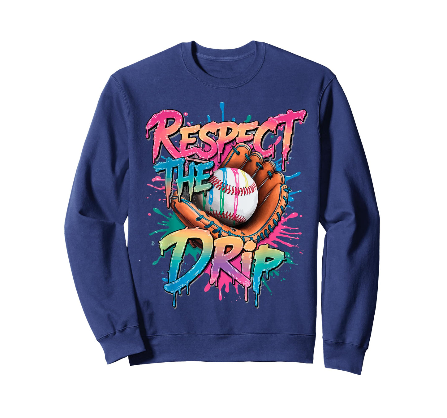 Baseball Respect The Drip Gloves Ice Cream Drip Youth Boys T-Shirt
