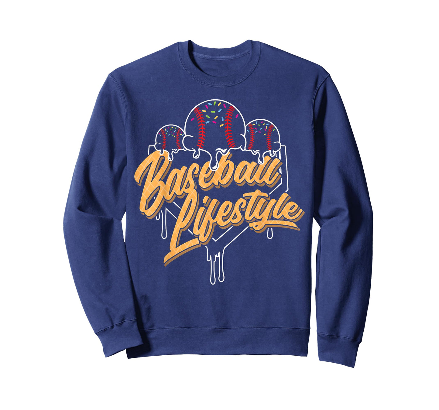 Baseball Lifestyle Home Plate Ice Cream Drip Men Boys Youth T-Shirt