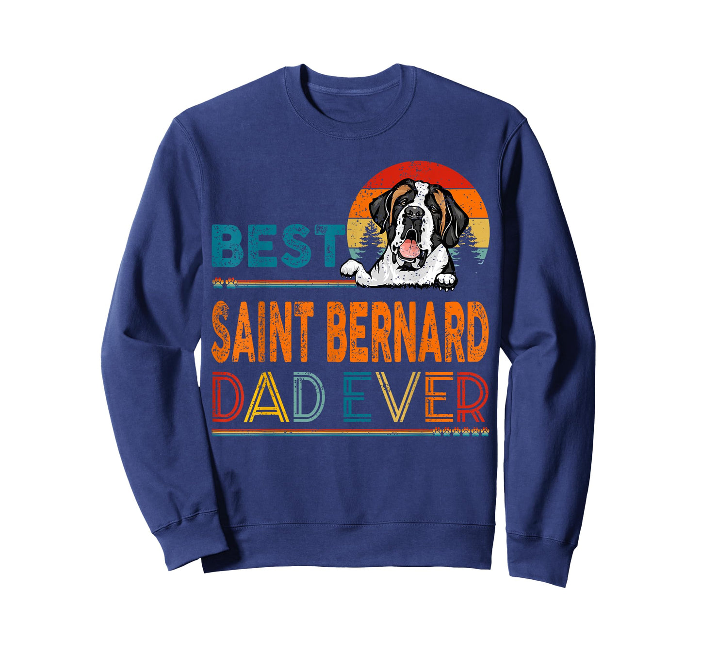 Best Saint Bernard Dad Ever Vintage Father's Day Dog Lover T-Shirt