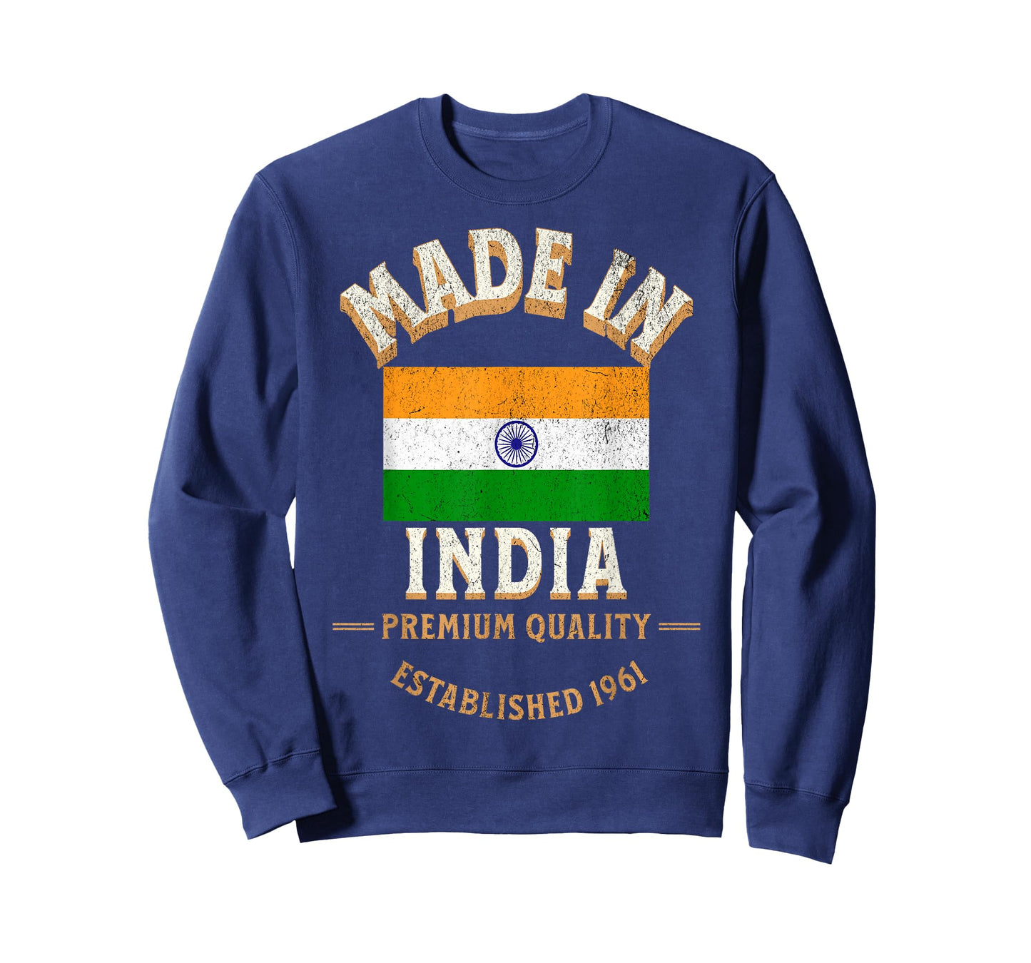 Made In India 1961 Premium Quality Indian Flag T-Shirt