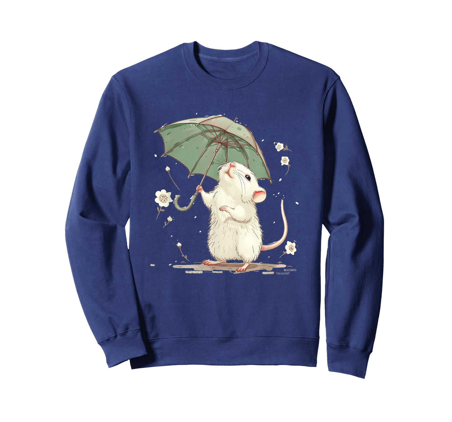 Cute white Rat with Umbrella Costume for Man and Woman T-Shirt