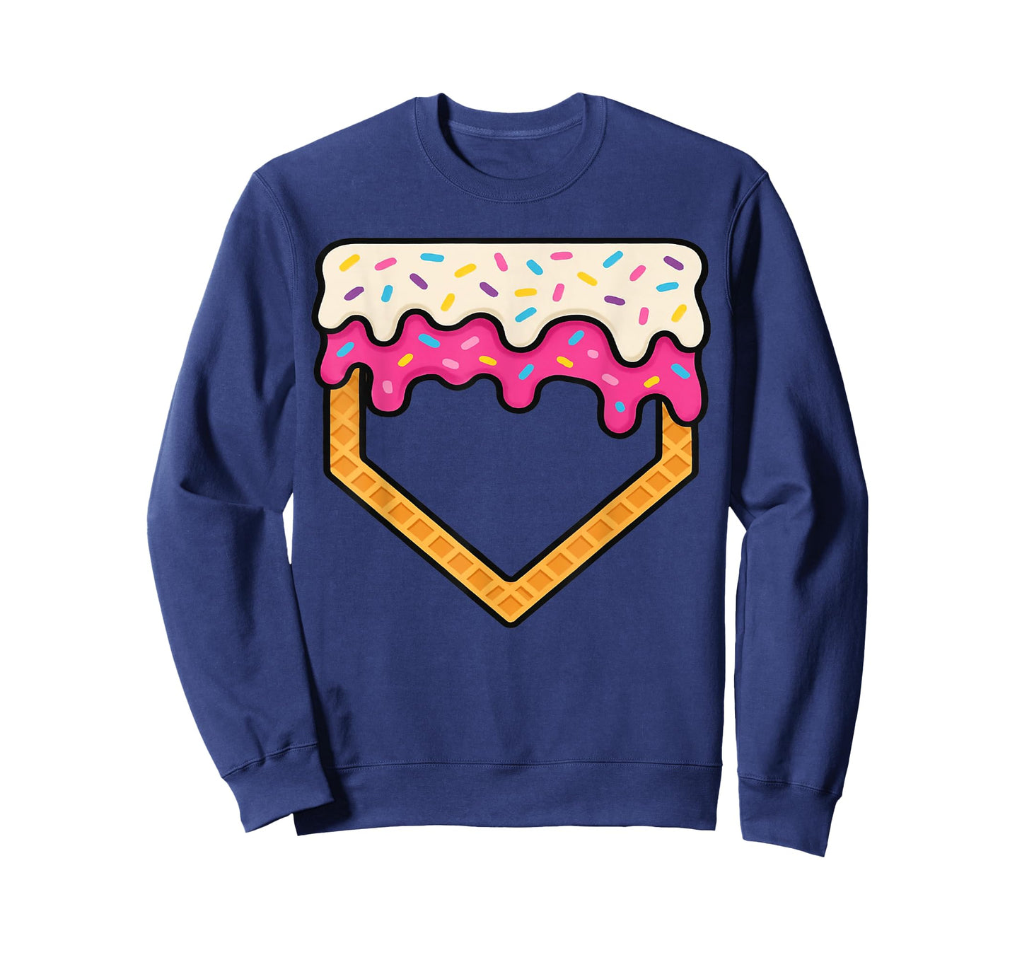 Baseball Home Plate Dripping Ice Cream Drip Youth Boys T-Shirt