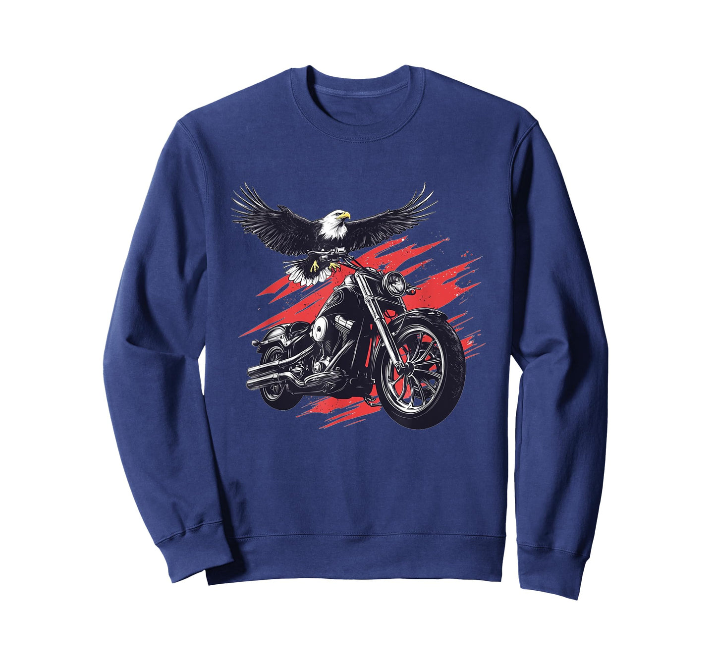 Patriotic Motorcycle and Eagle Graphic T-Shirt