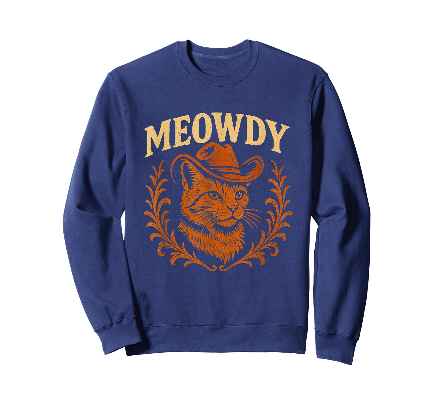Funny Meowdy Cat Cowboy Hat Country Music Western Retro T-Shirt