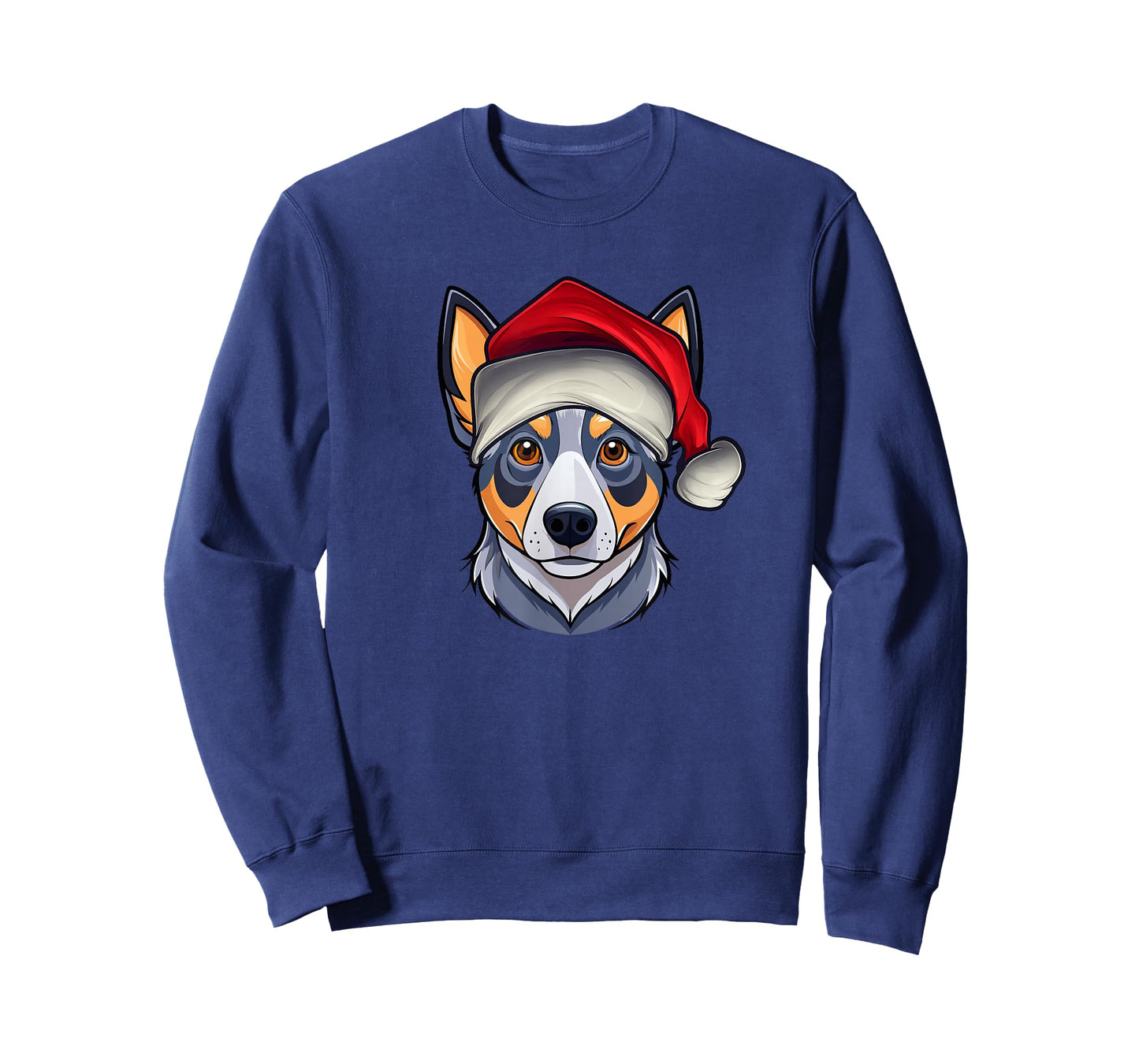 Funny Santa Hat Xmas Pajamas Blue Heeler Dog Christmas T-Shirt