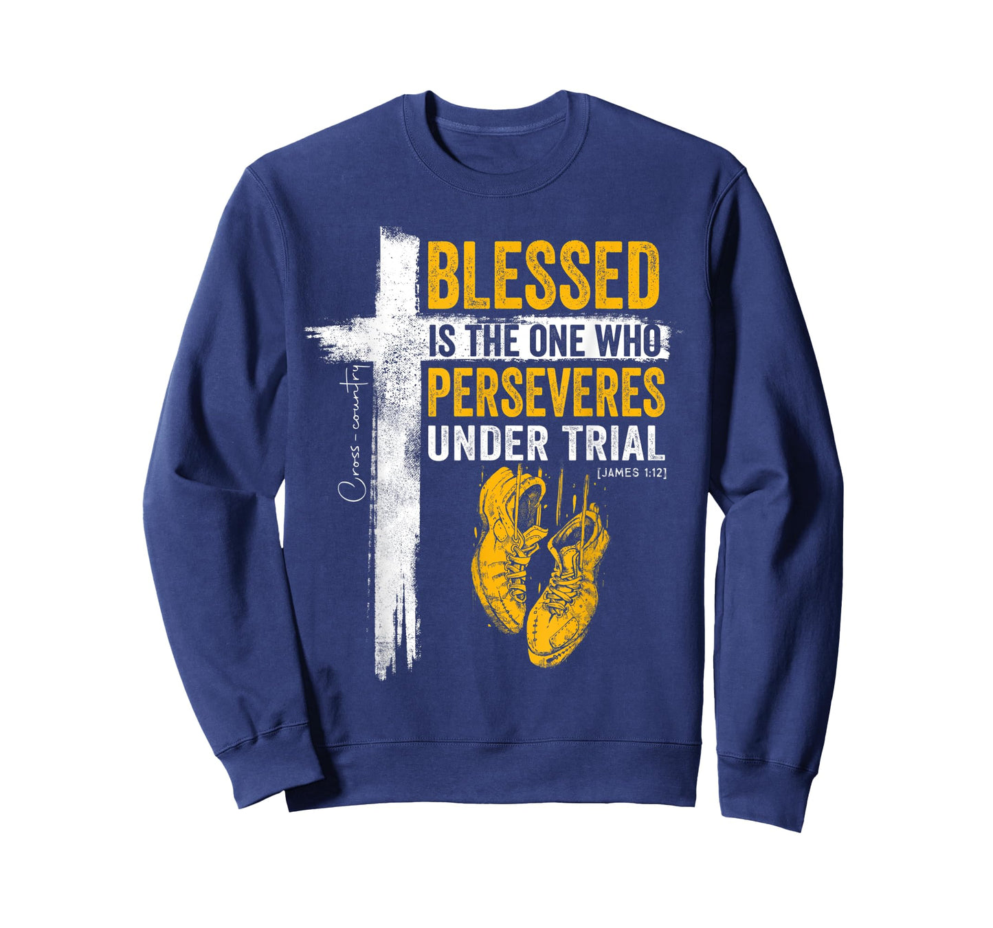 Religious Cross Country Runner James 1:12 Bible Verse Christ T-Shirt