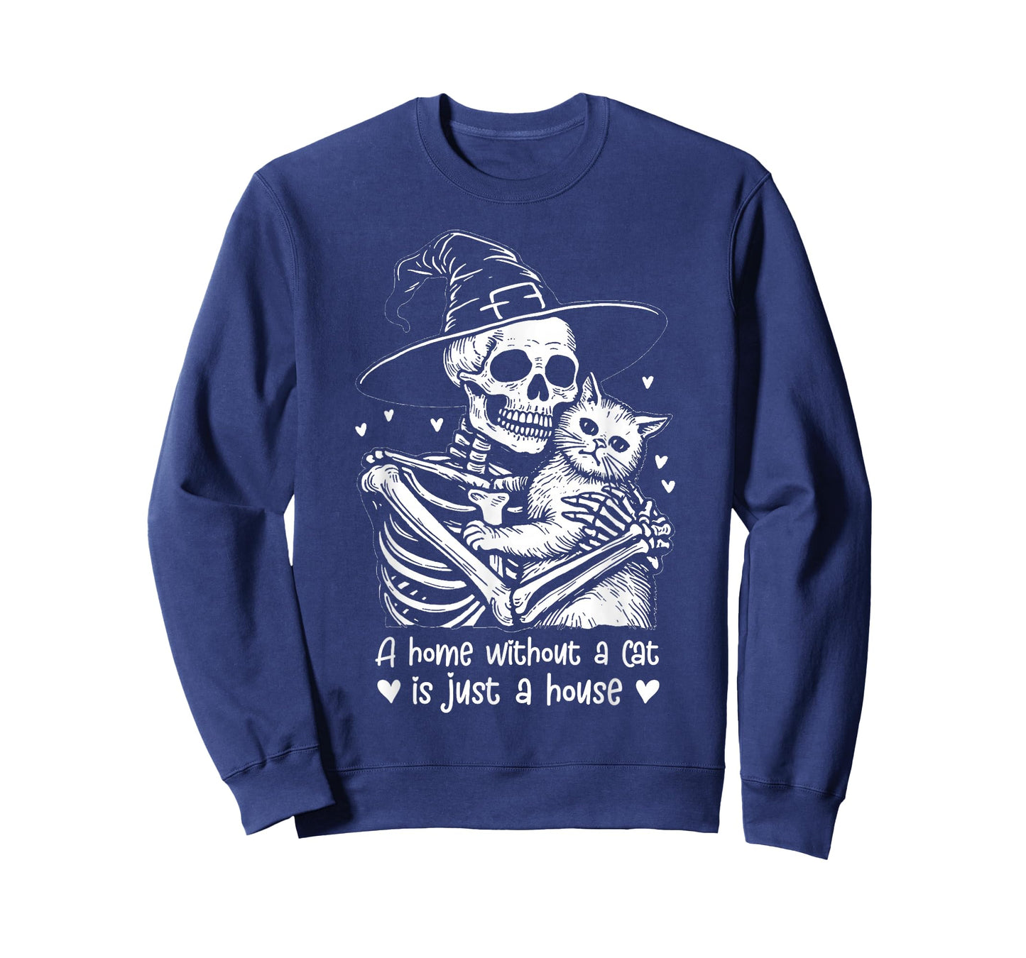 A Home Without a Cat is just A House, Halloween Skeleton Cat T-Shirt