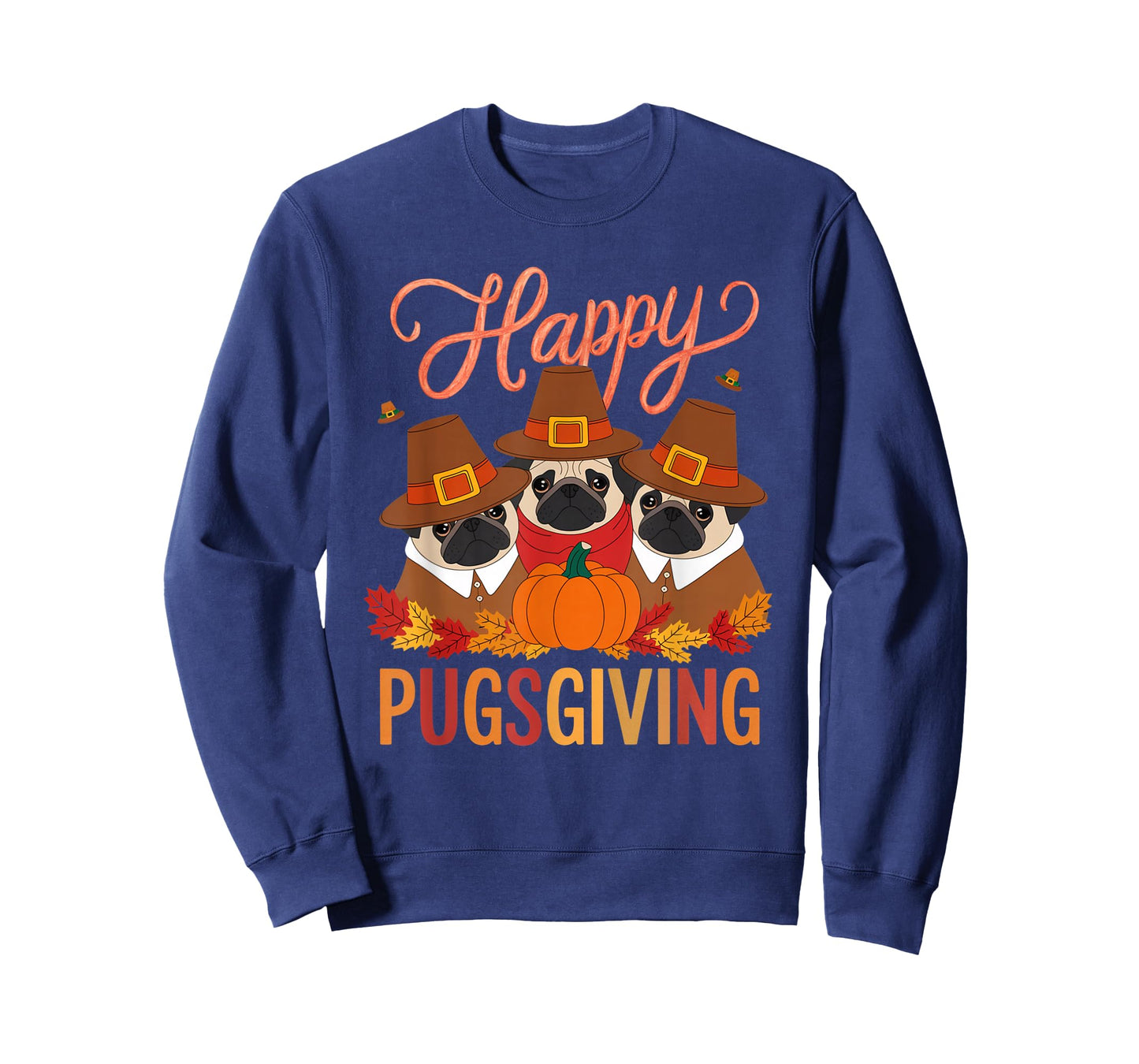 Thanksgiving Happy Pugsgiving Funny Pug Dog Owners T-Shirt