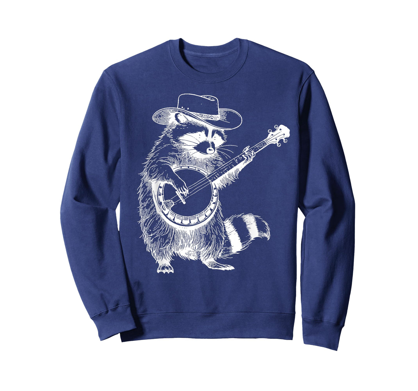 Vintage 90s Cowboy Racoon Playing Banjo Musician Western T-Shirt