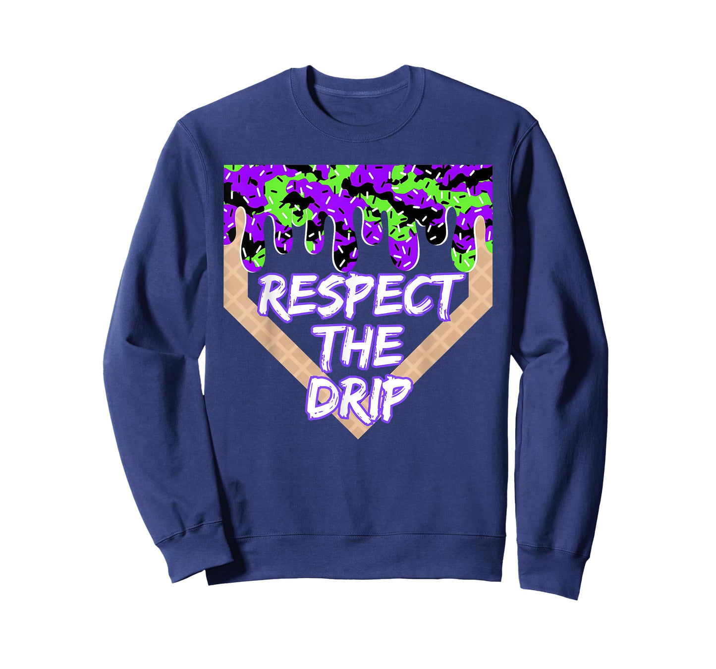 Respect The Drip Halloween Baseball Home Plate Ice Cream T-Shirt