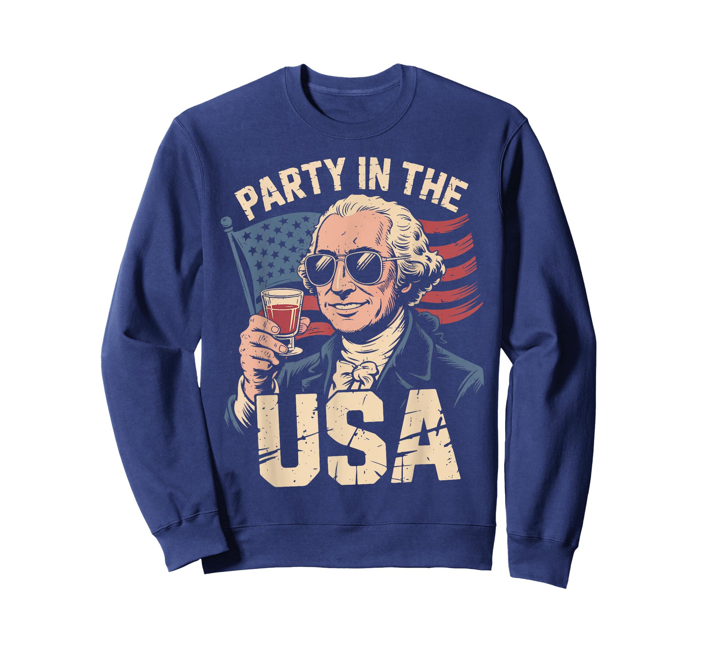 Men's Party in USA George-Washington Drinking 4th July Funny T-Shirt