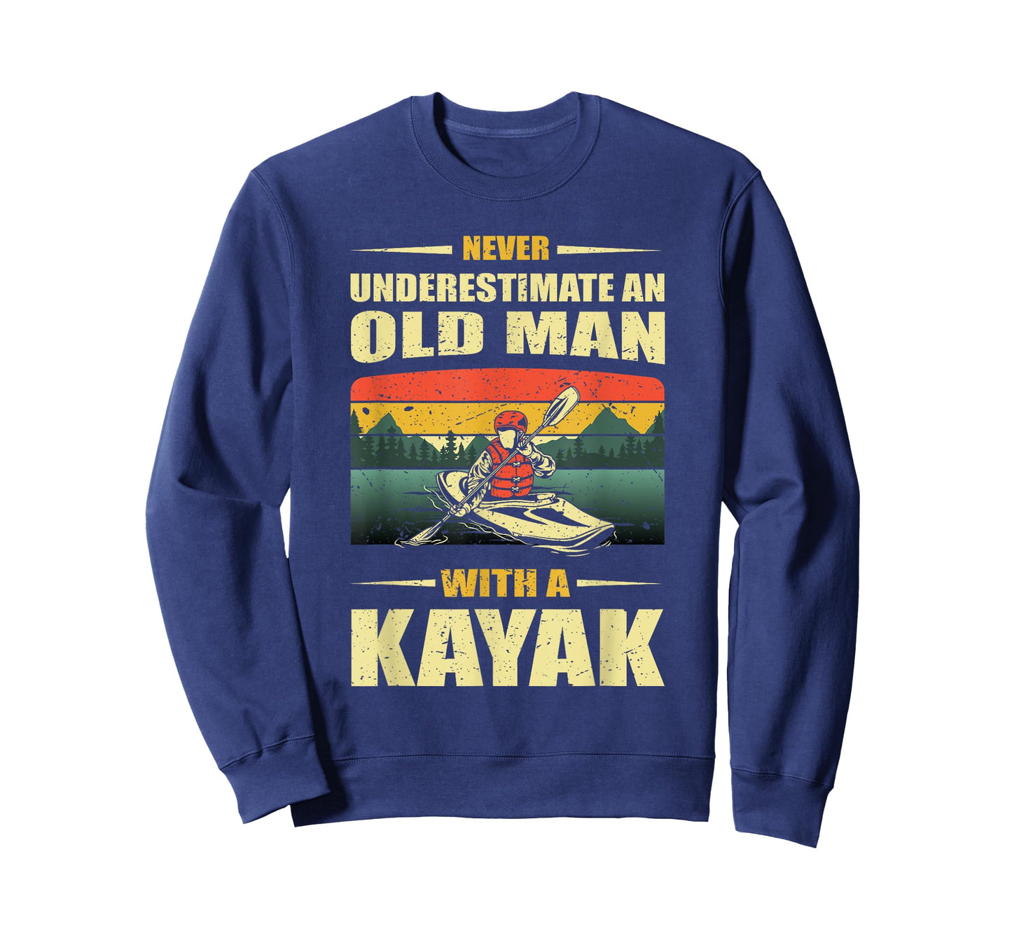 Funny Old Man Kayaking Kayak Kayaker Boating Lover Pun Quote T-Shirt