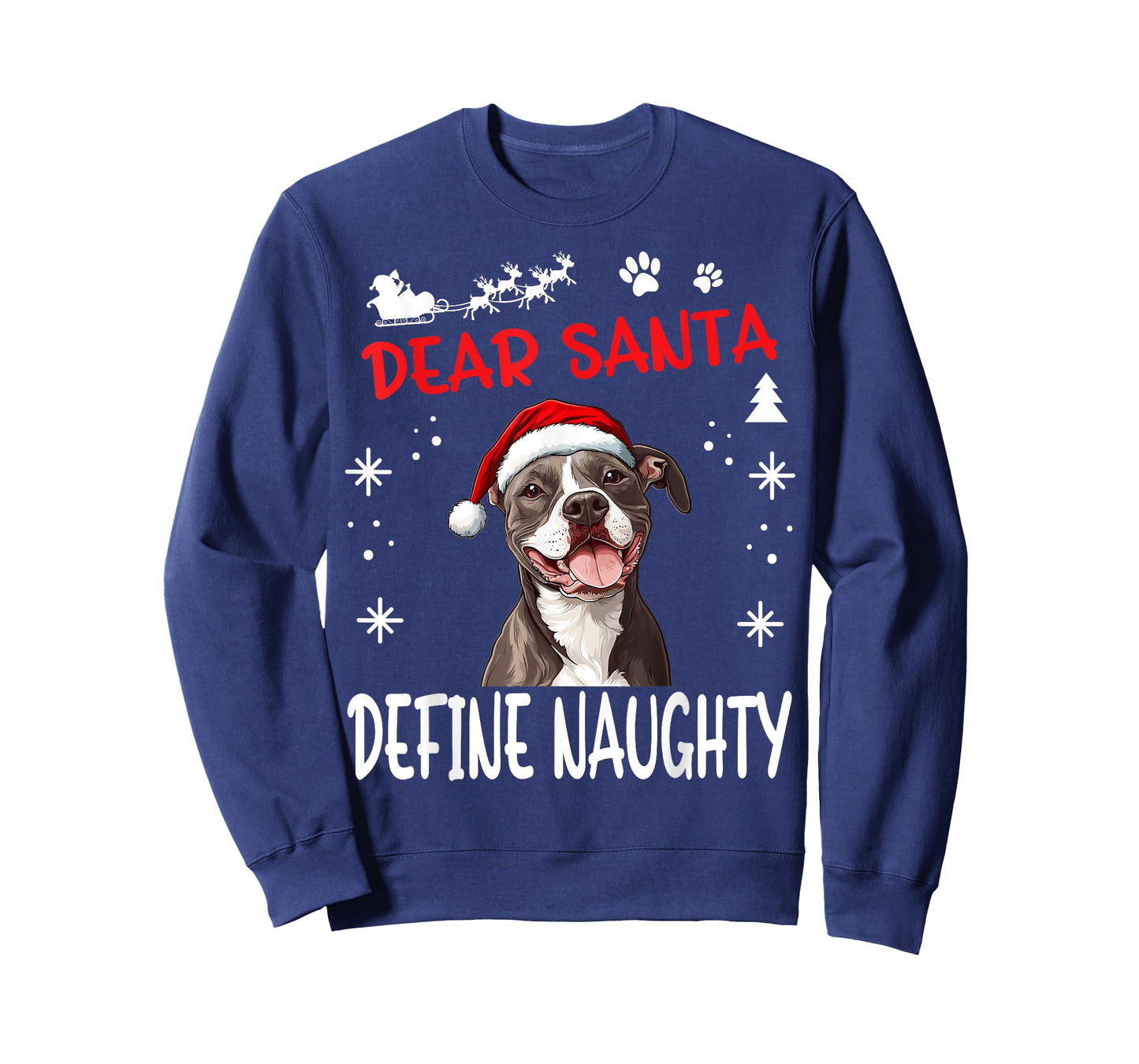 Cute American Staffordshire Terrier Dog Christmas Dear Santa T-Shirt
