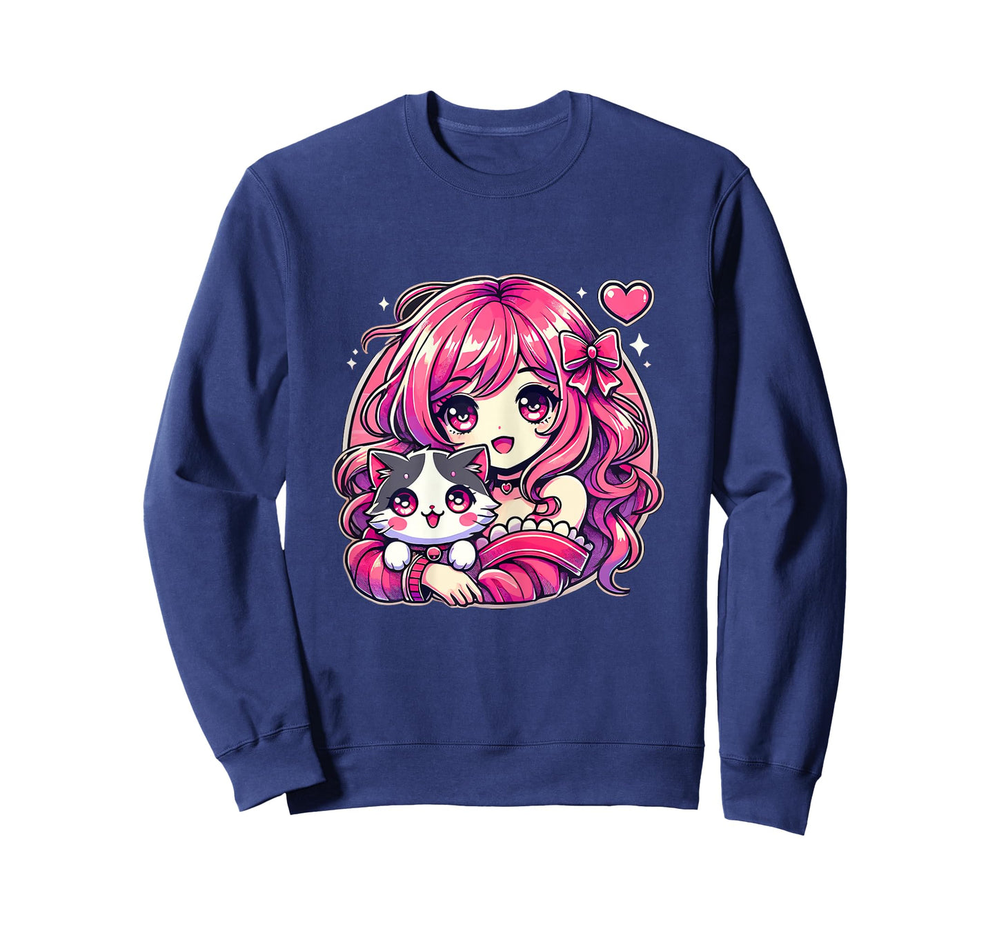 Anime Girl and Cat Kawaii Manga Girl T-Shirt
