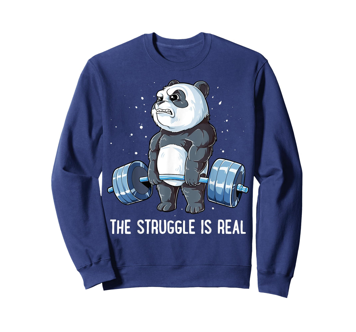 Panda The Struggle is Real Weightlifting Fitness Gym Funny T-Shirt