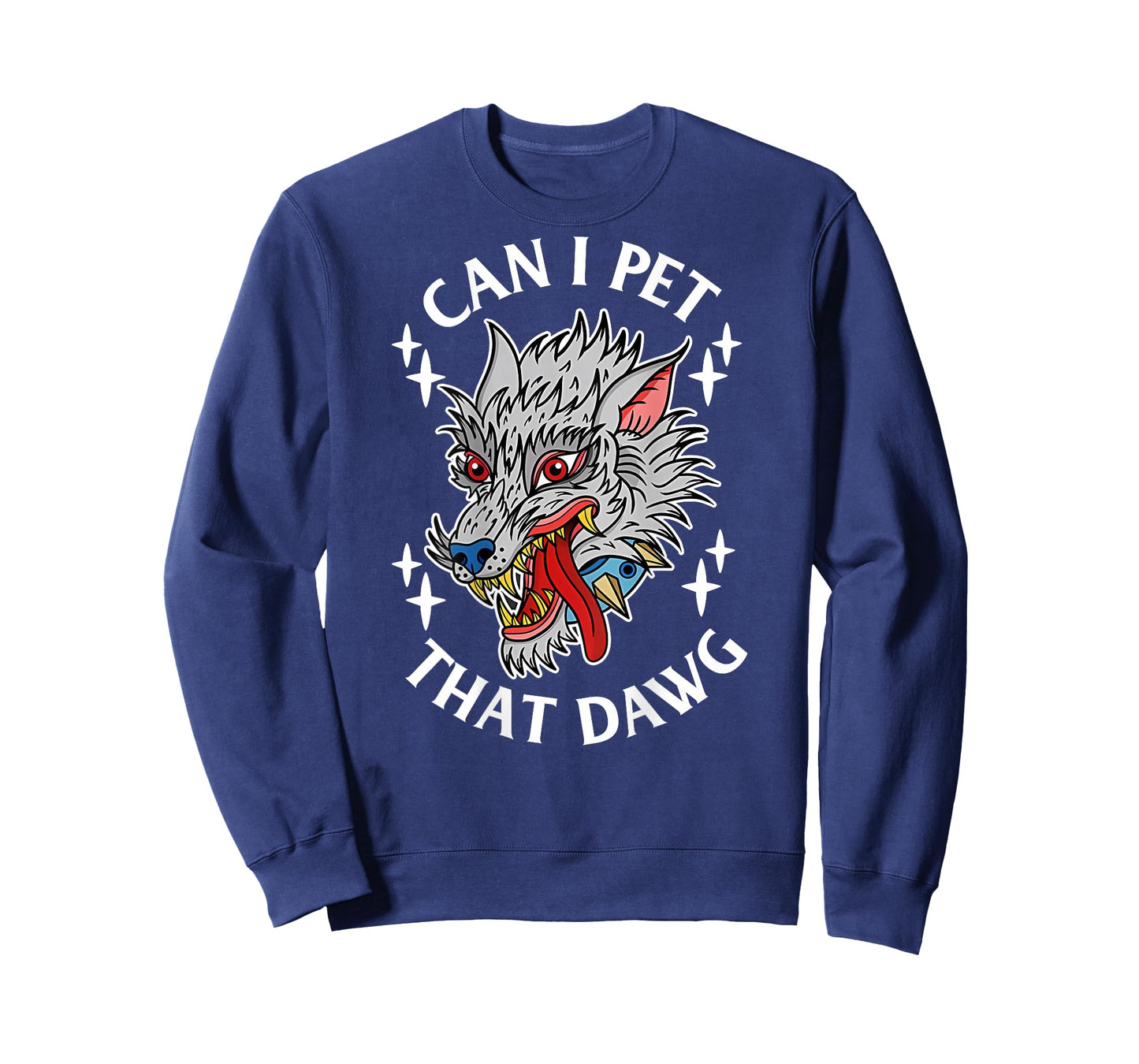 Can I Pet That Dawg Can I Pet That Dog Wolf Tattoo Art Back T-Shirt