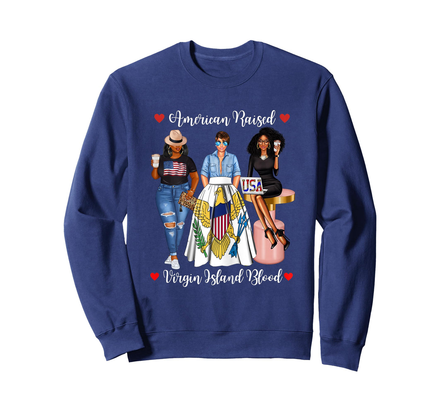 Half Usa Virgin Islands Half American Raised In Raised Afro T-Shirt