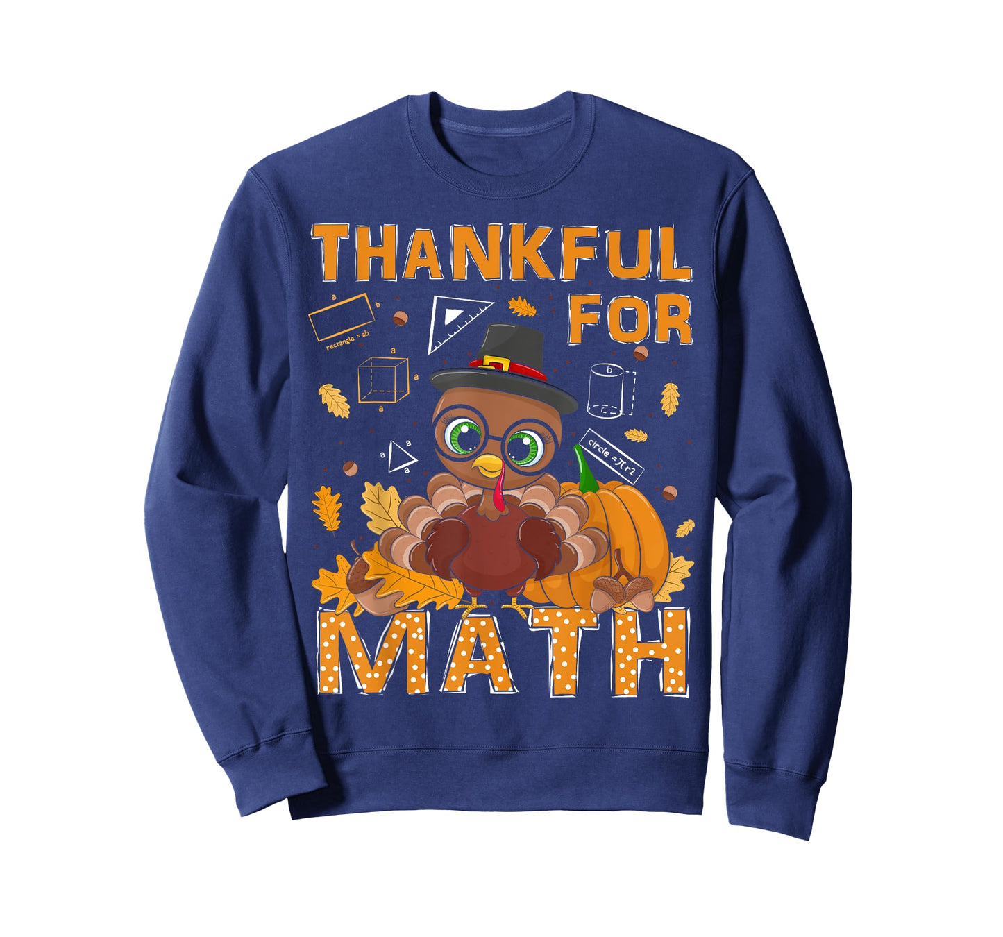 Thankful Math Turkey Teacher Happy Thanksgiving T-Shirt