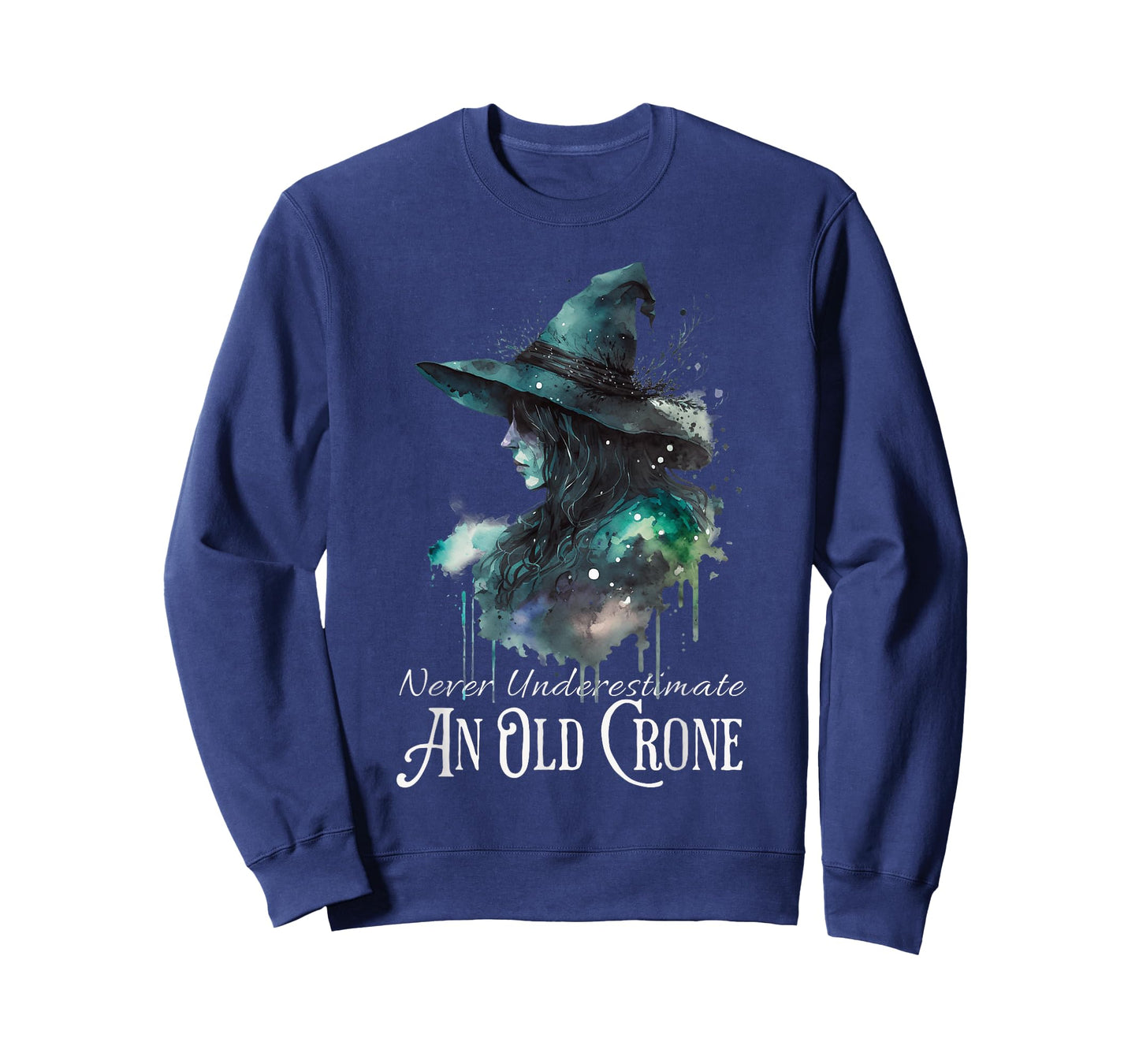 Never Underestimate an Old Crone Halloween Witch Women T-Shirt