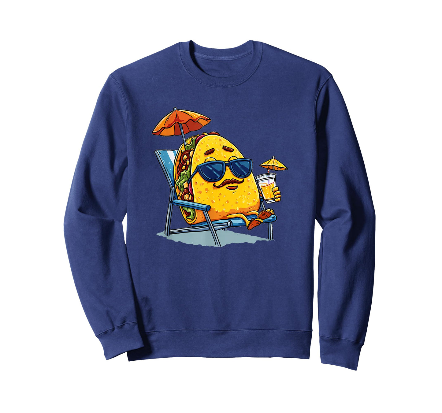 Funny Taco with Mustache Beard for Sunbath Lovers T-Shirt