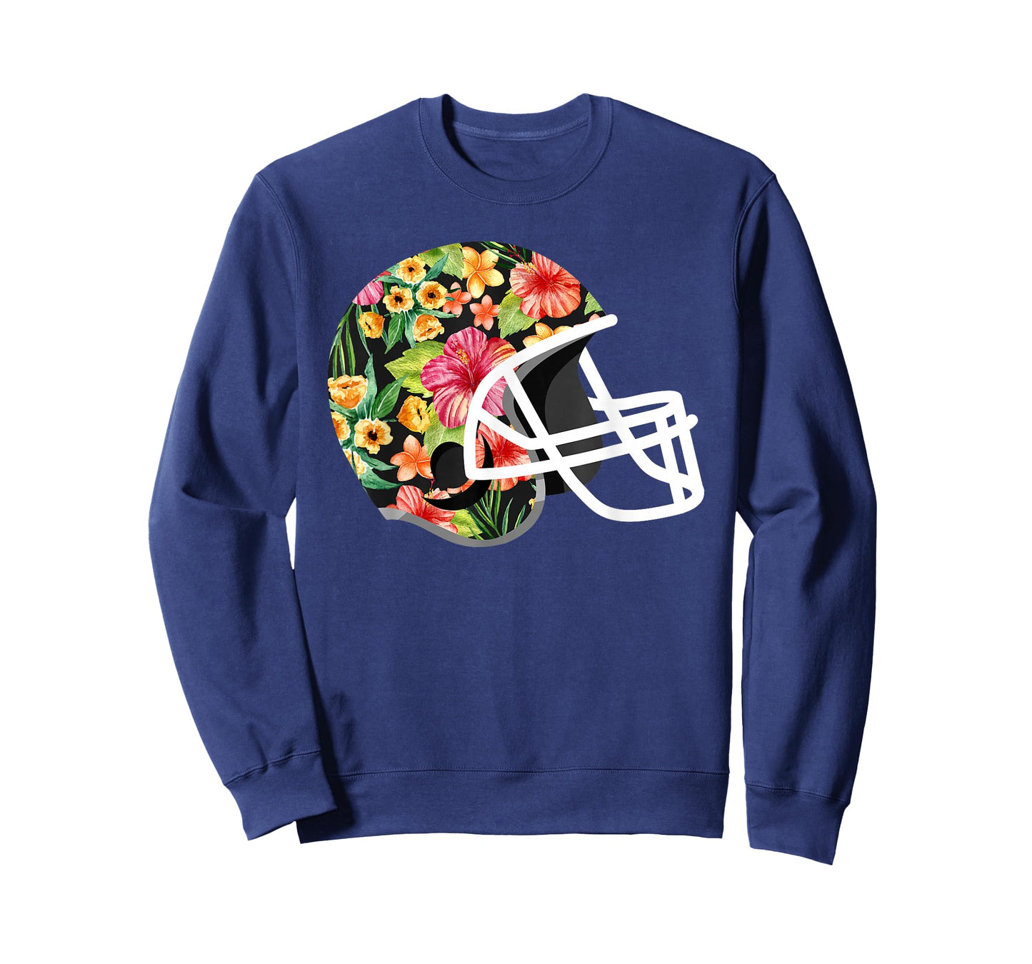 Hawaiian Flower T Shirt - Football Helmet Shirt Gift T-Shirt