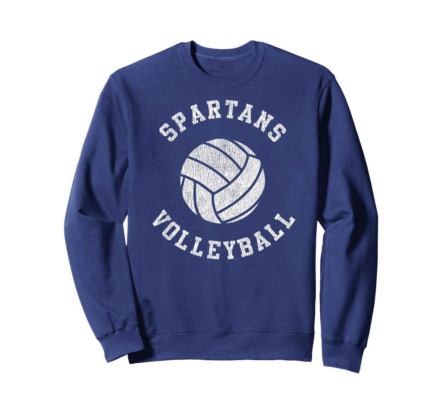 Spartans Volleyball Retro Distressed Team VB Graphic T-Shirt