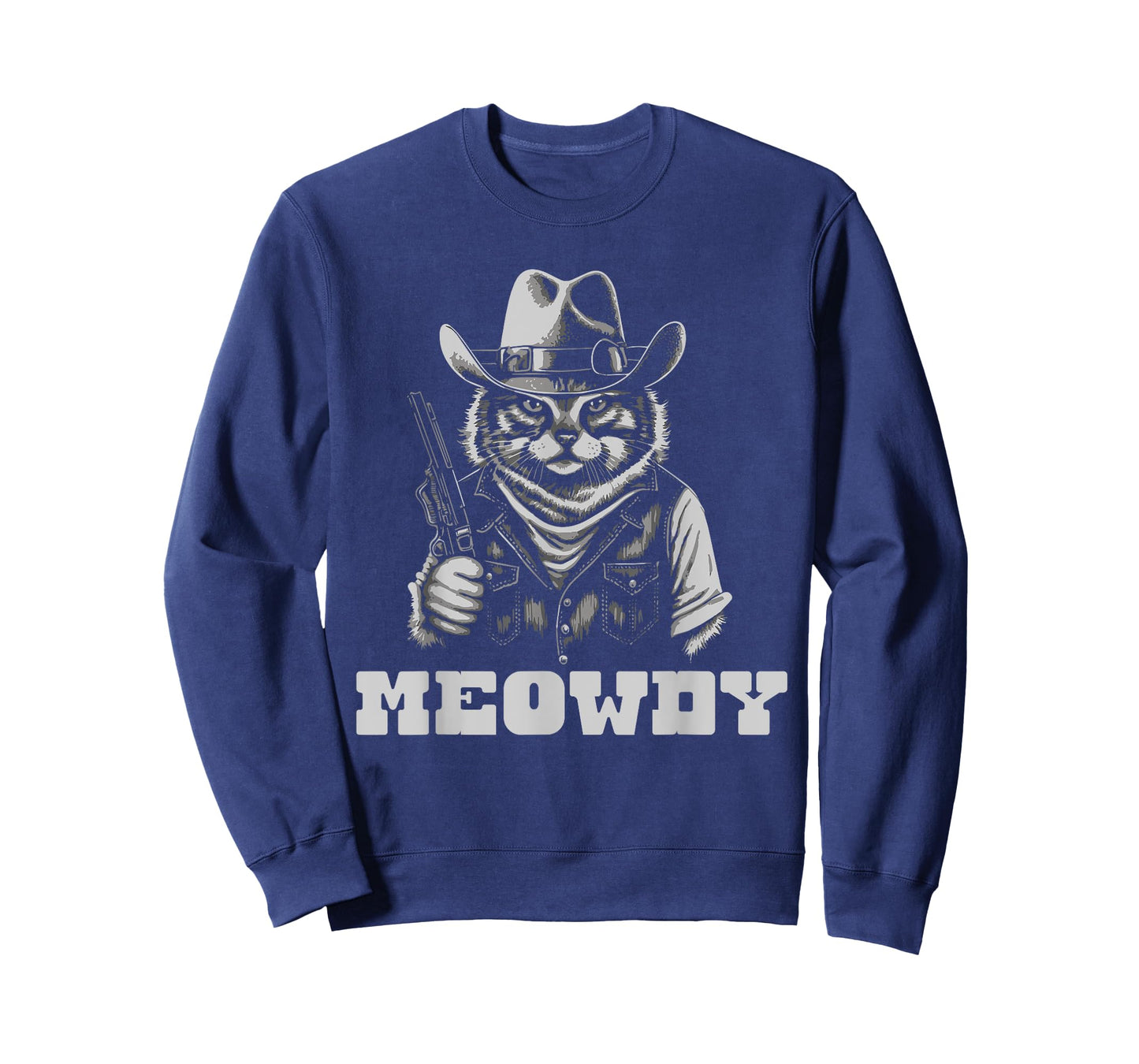 Meowdy Outlaw Funny Country Music Cat Cowboy Hat Vintage T-Shirt