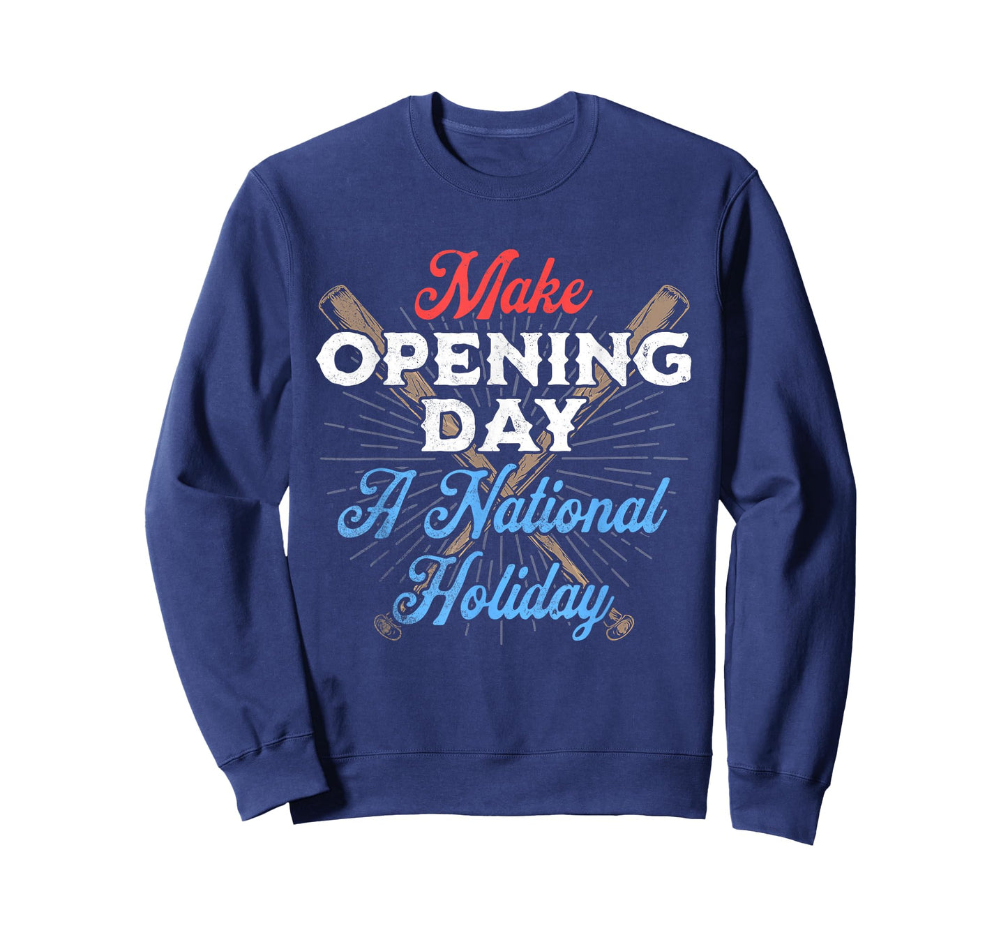 Make Opening Day A National Holiday Funny Vintage Baseball T-Shirt