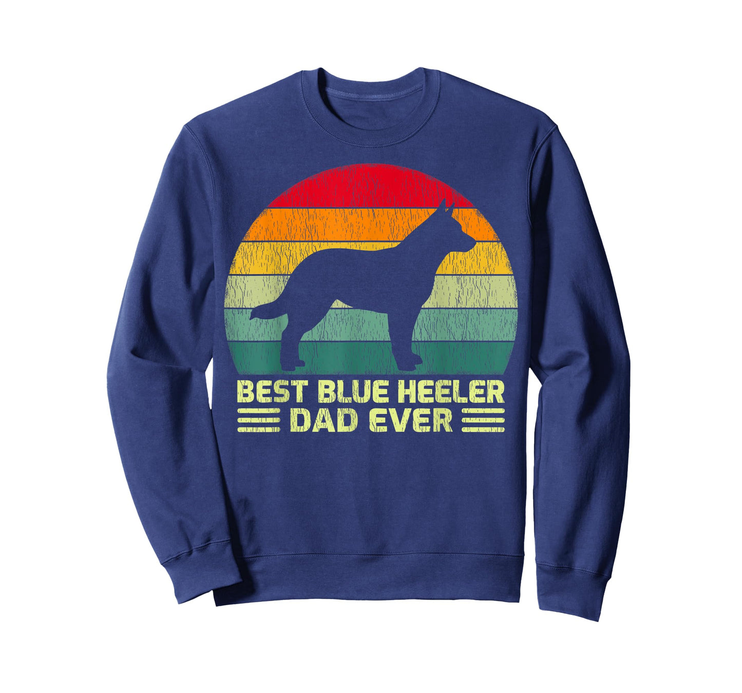Mens Funny Vintage Best Blue Heeler Dad Ever Father's Day T-Shirt
